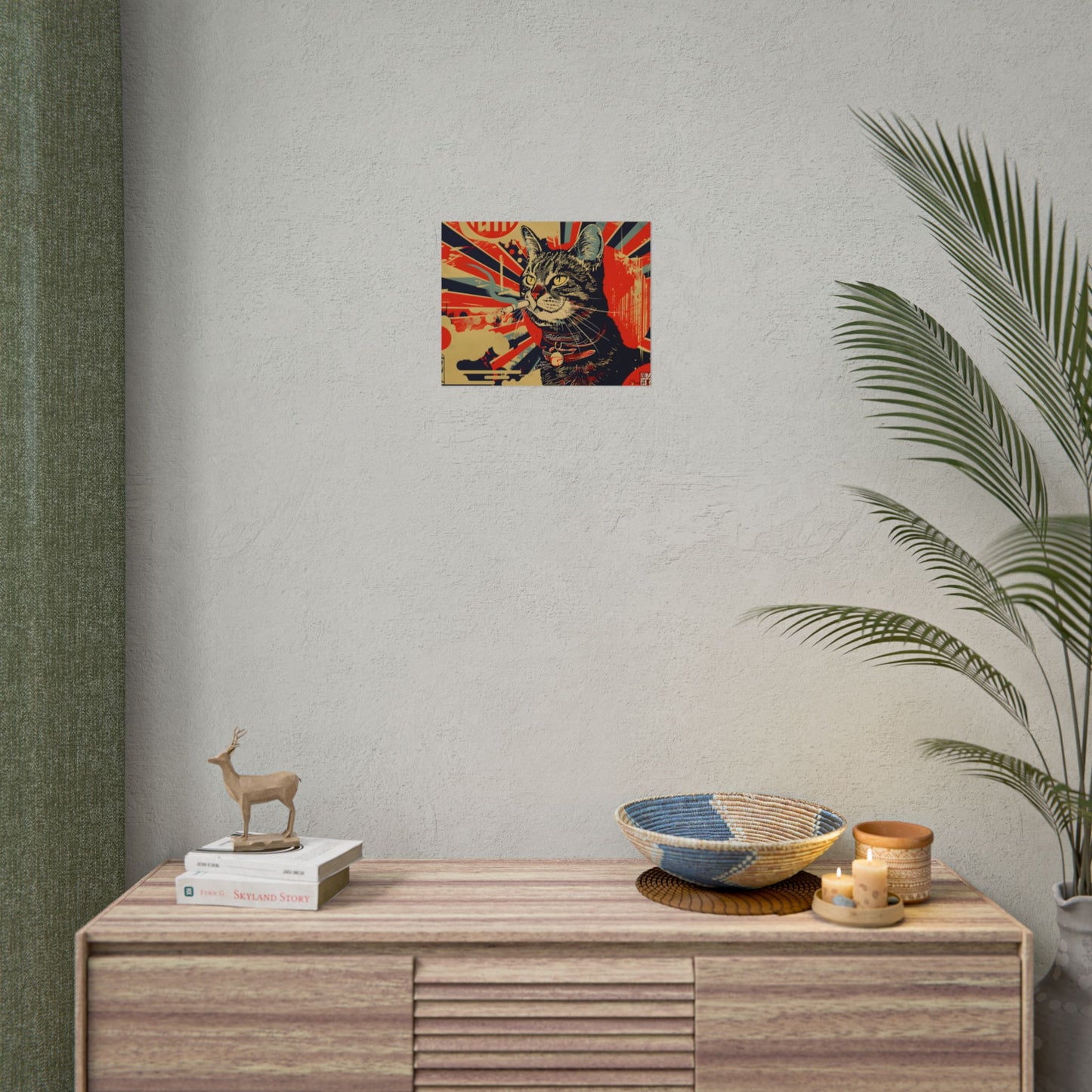Whimsical Urban Wildlife: Cat Art in a Bolstered Setting - Poster