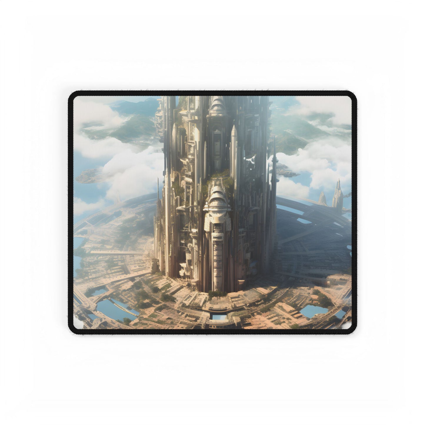 Breathtaking Floating City: Elevated Architecture - Desk Mat