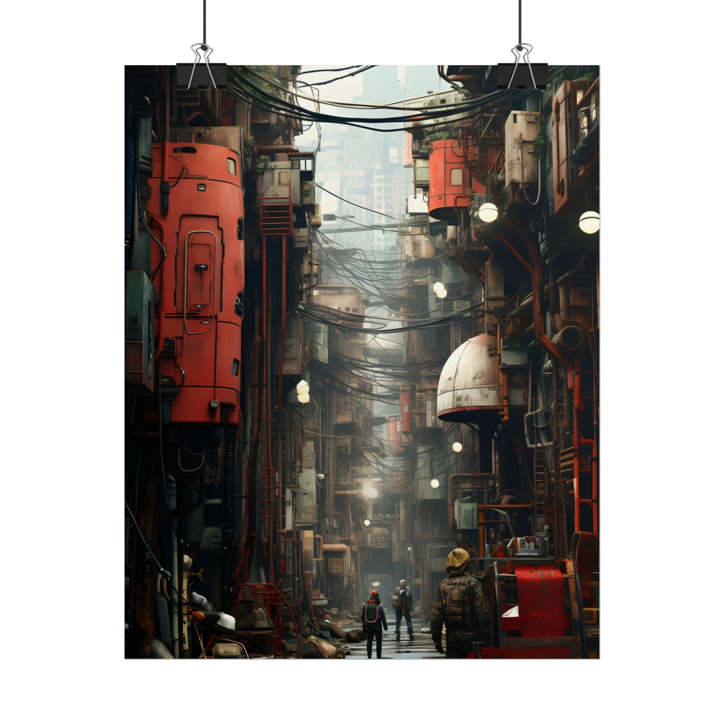 A New Era Unfolds: Post-Apocalyptic Steampunk Cityscape - Poster