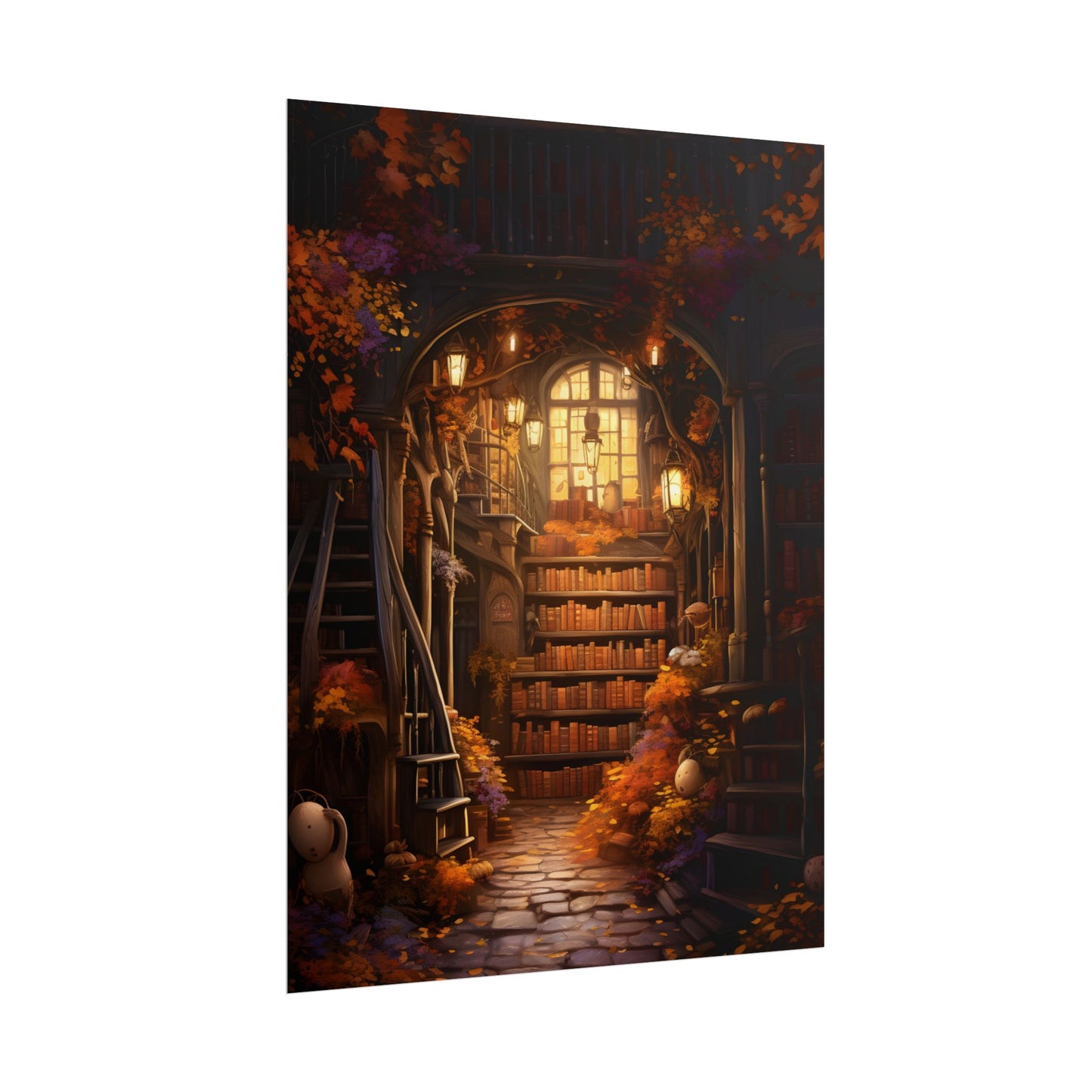 Whimsical Magical Bookshop: Enchanting Artwork in a Hidden Corner - Poster