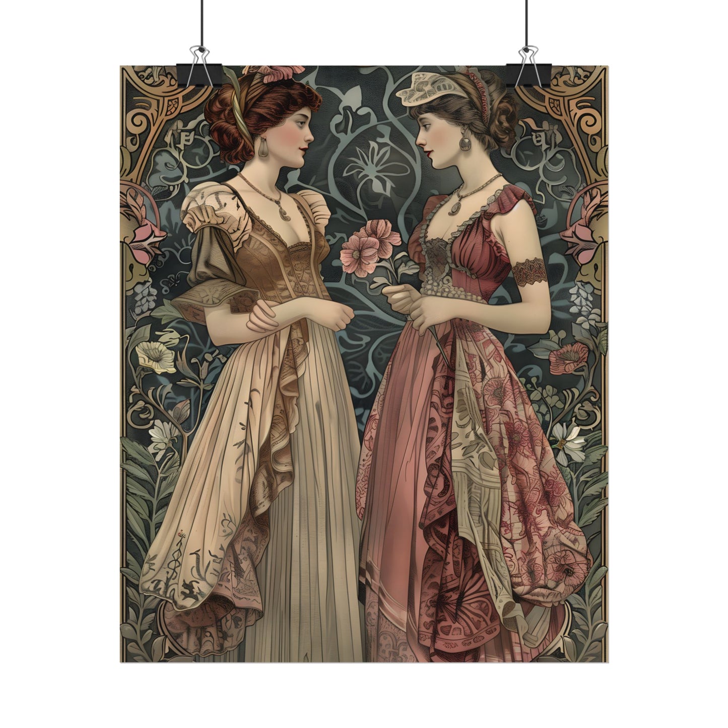 Women in Ornate Attire: Formal Primrose Ceremony - Poster