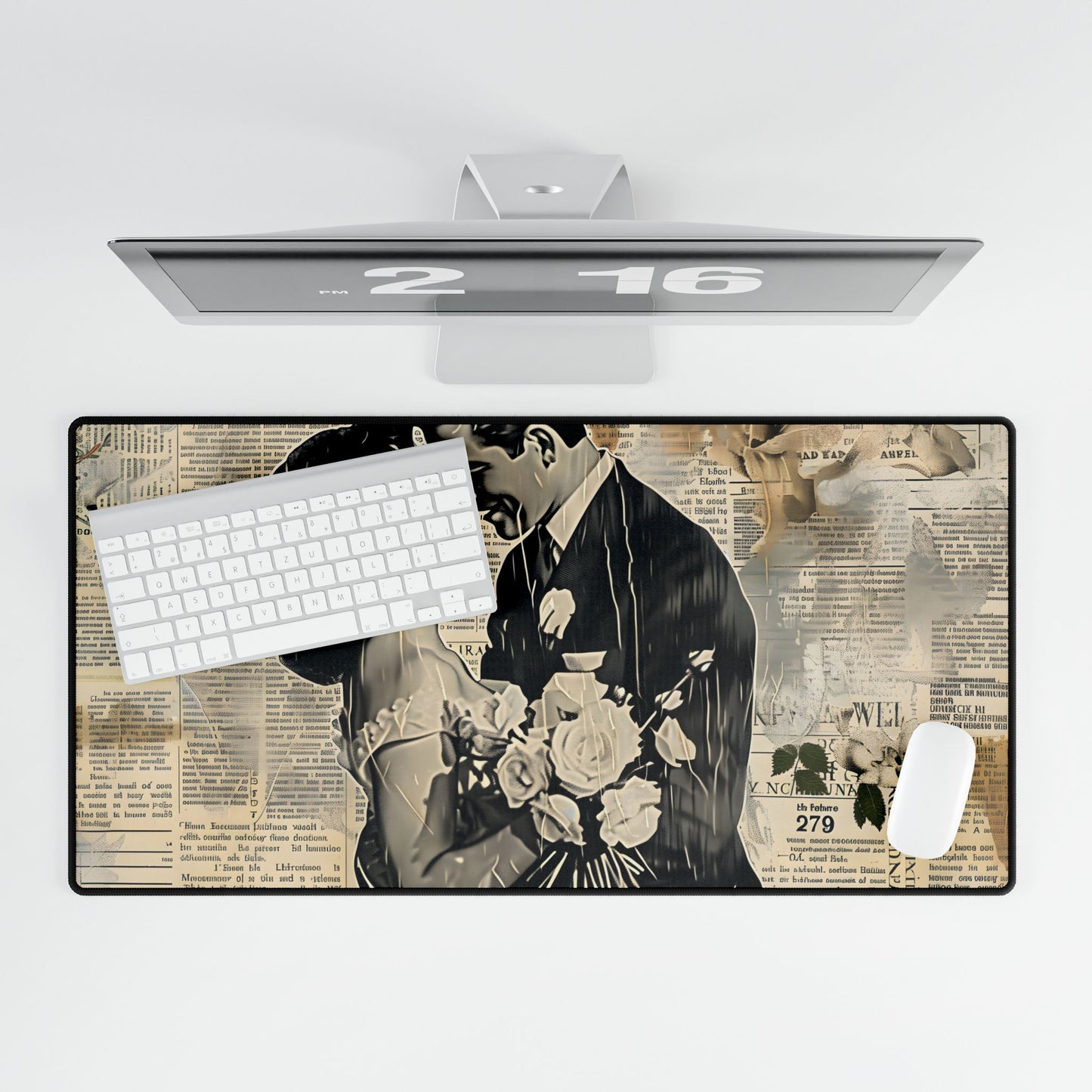 Vintage Romantic Couples: Whispers from the Past - Desk Mat