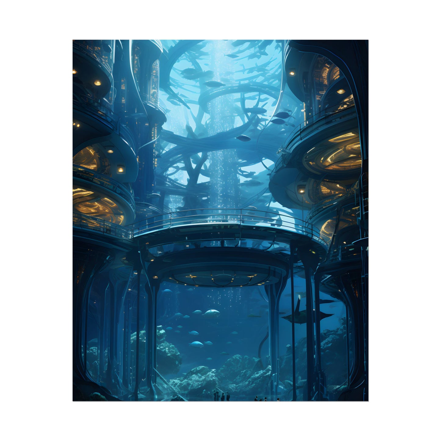 Advanced Underwater City: Visionary Metropol in the Future - Poster