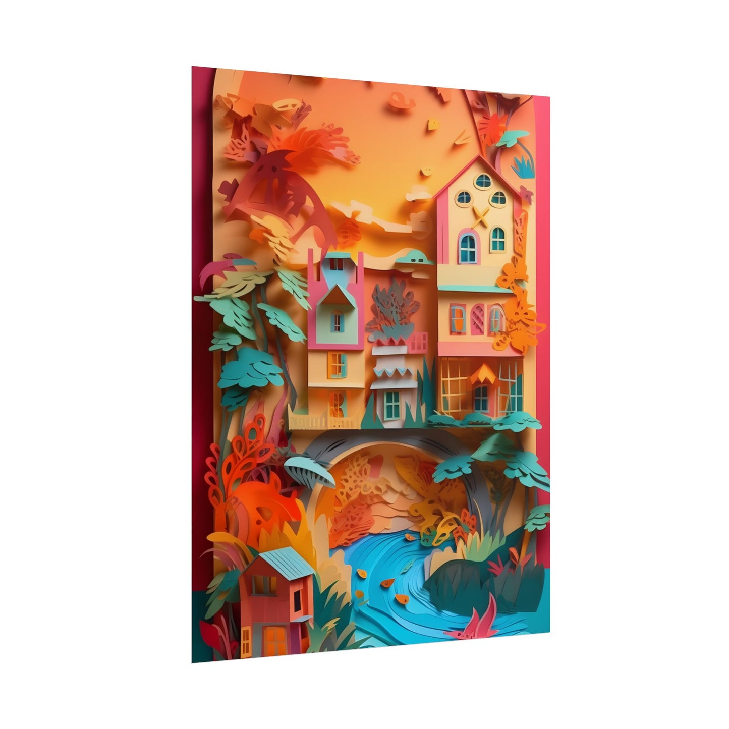 Whimsical Paper Quilling Illusion: Realistic Photograph - Poster