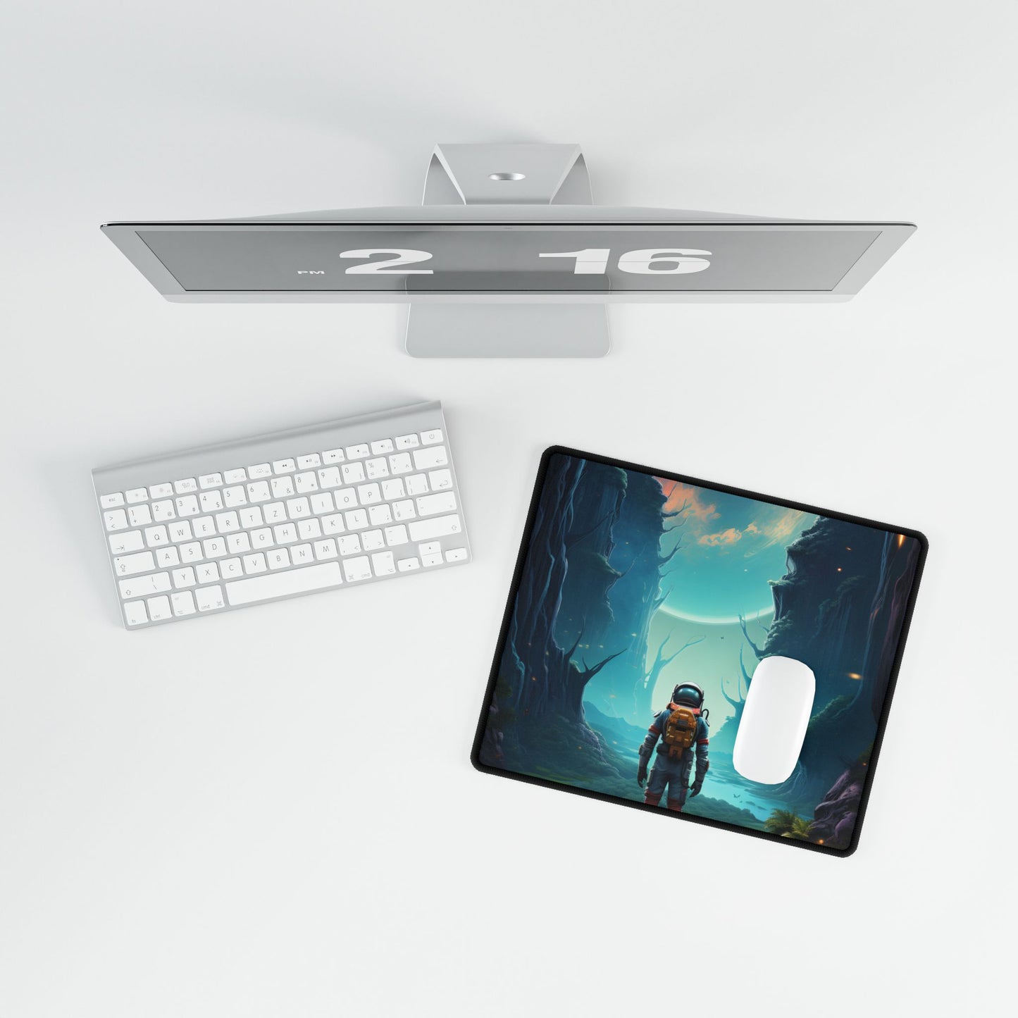 Futuristic Wilderness Explorer: Solo Sci-Fi Adventure - Desk Mat