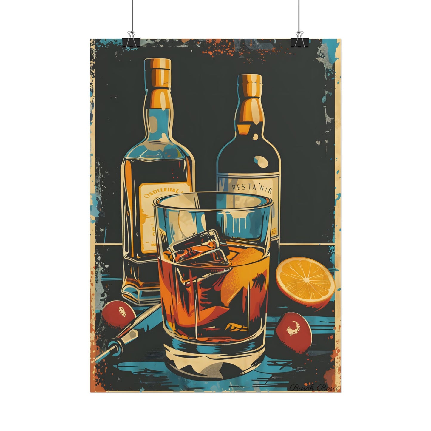 Vintage Cocktail Hour: Old-Fashioned Glass Artwork - Poster