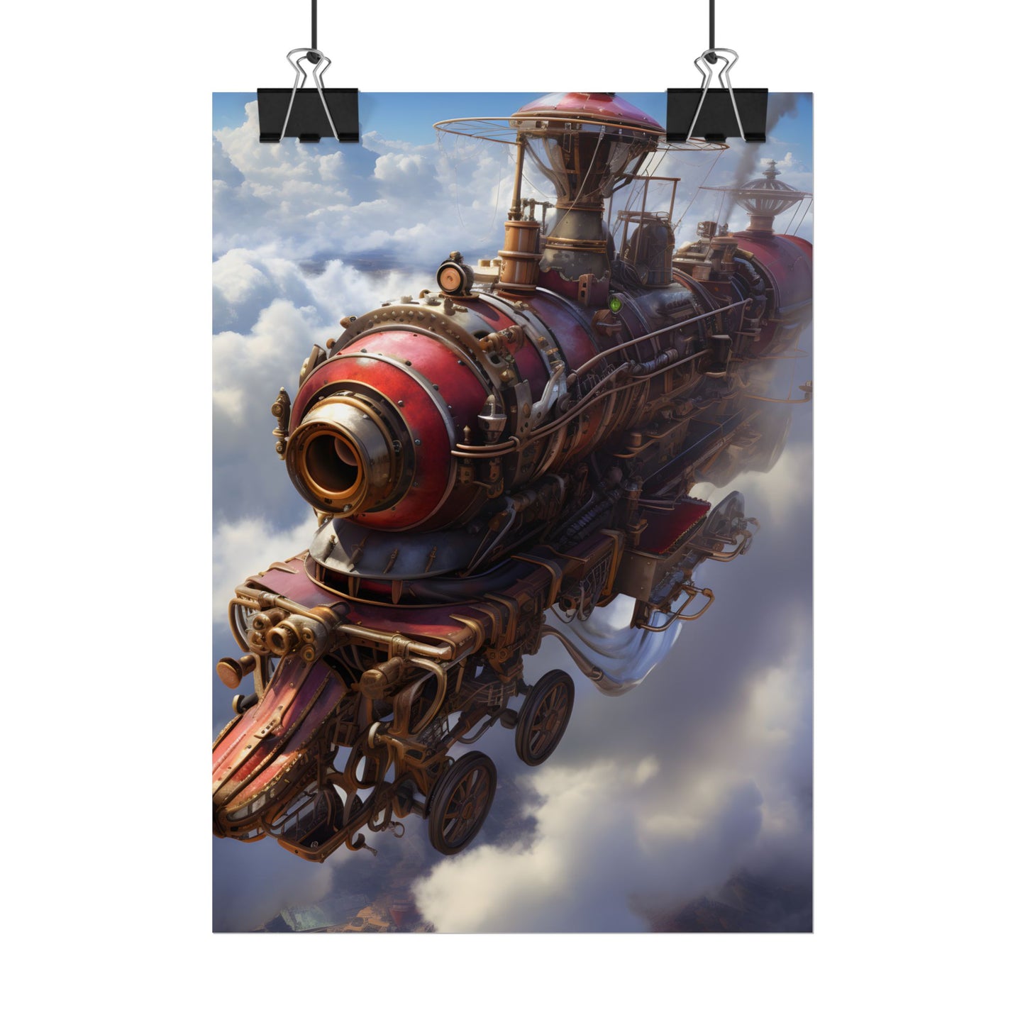 Steampunk Skyliner Thrill: Exciting Race in Flight - Poster