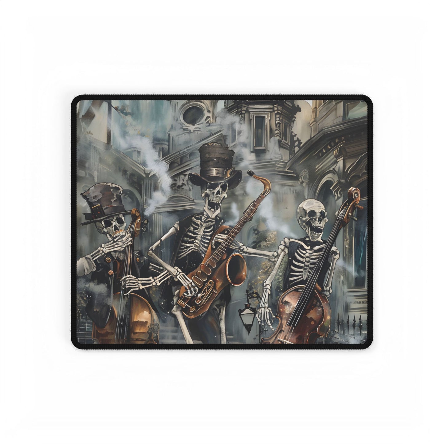 Victorian Lowbrow Jazz: Skeleton Band in Artistic Swing - Desk Mat