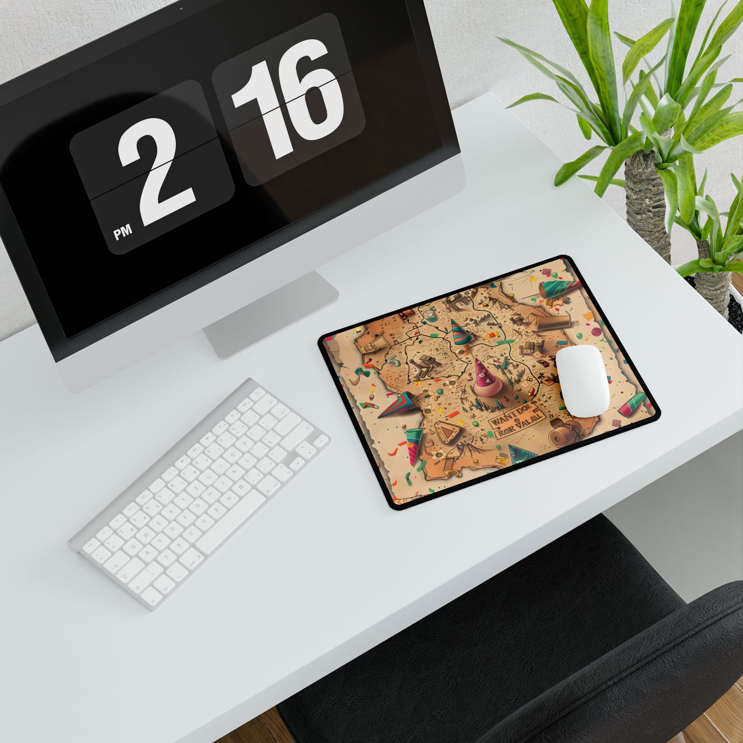 Whimsical Flynn Rider Illustration: Disney-Inspired Artwork - Desk Mat