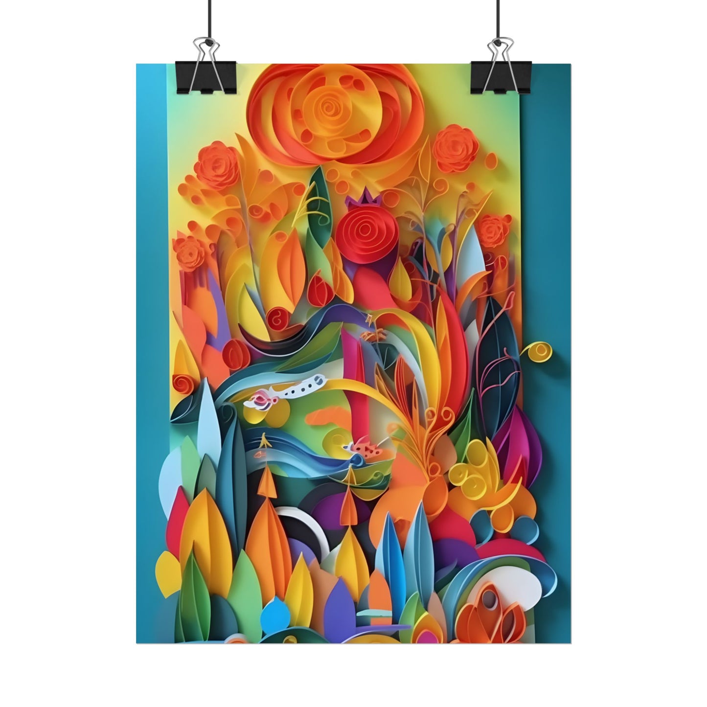 Colorful Quilled Indian Landscape Artwork - Poster