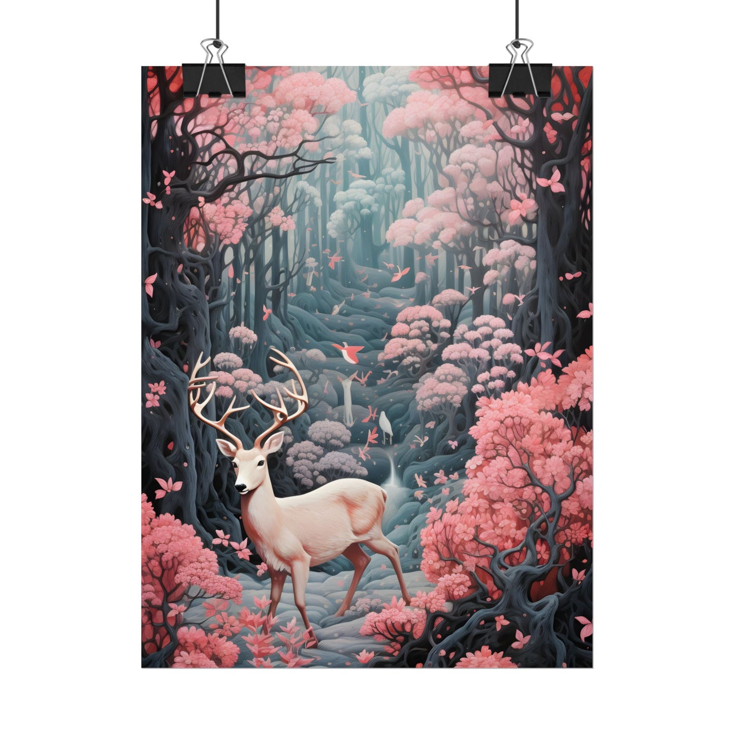Whimsical Woodland Haven: Six Friends' Enchanted Forest - Poster