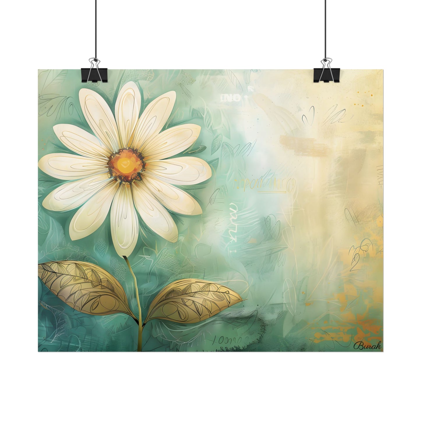 Whimsical Blooming Flower: Growth Mindset in Soft Pinks & Vibrant Reds - Poster