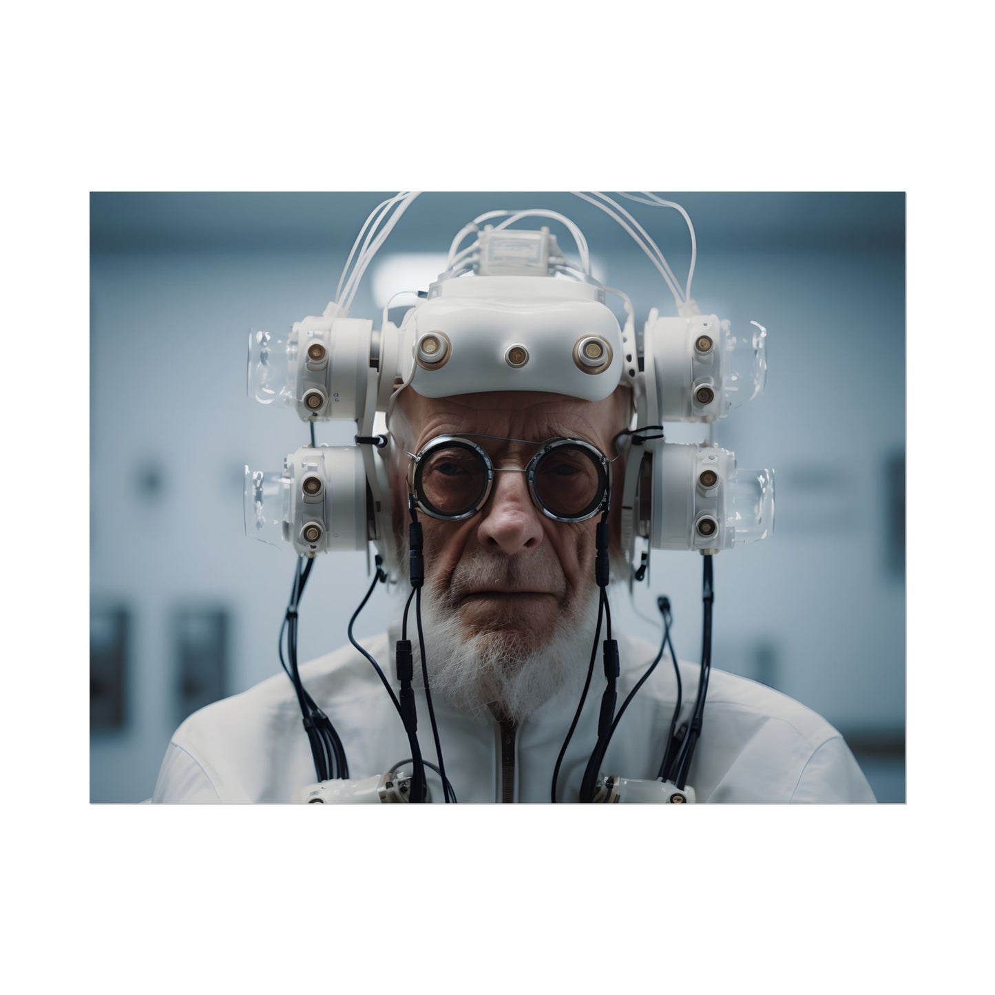 Futuristic Wisdom: A Senior's Tech Connection - Poster