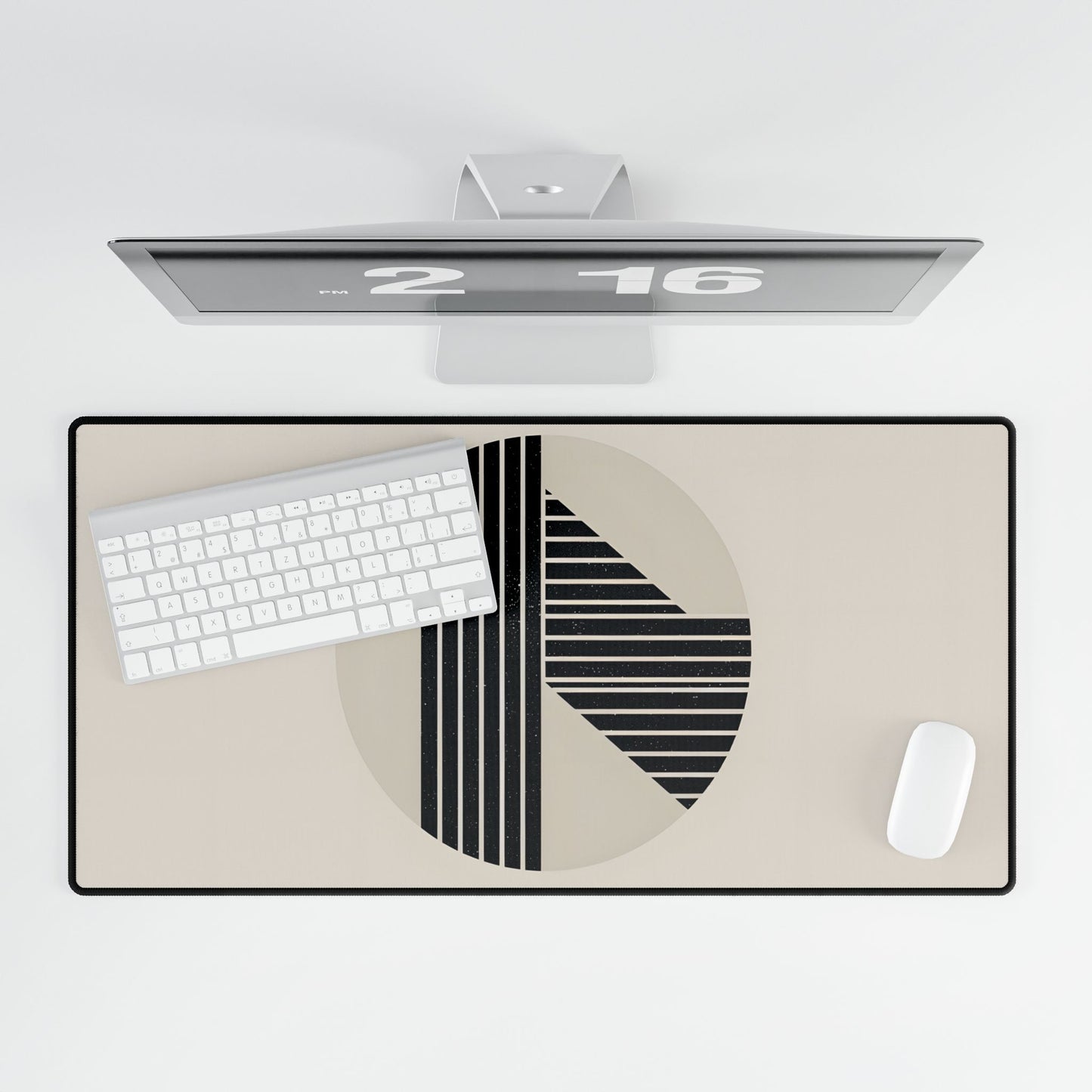Modern Minimalist Poster: Bold Typography and Geometric Forms - Desk Mat
