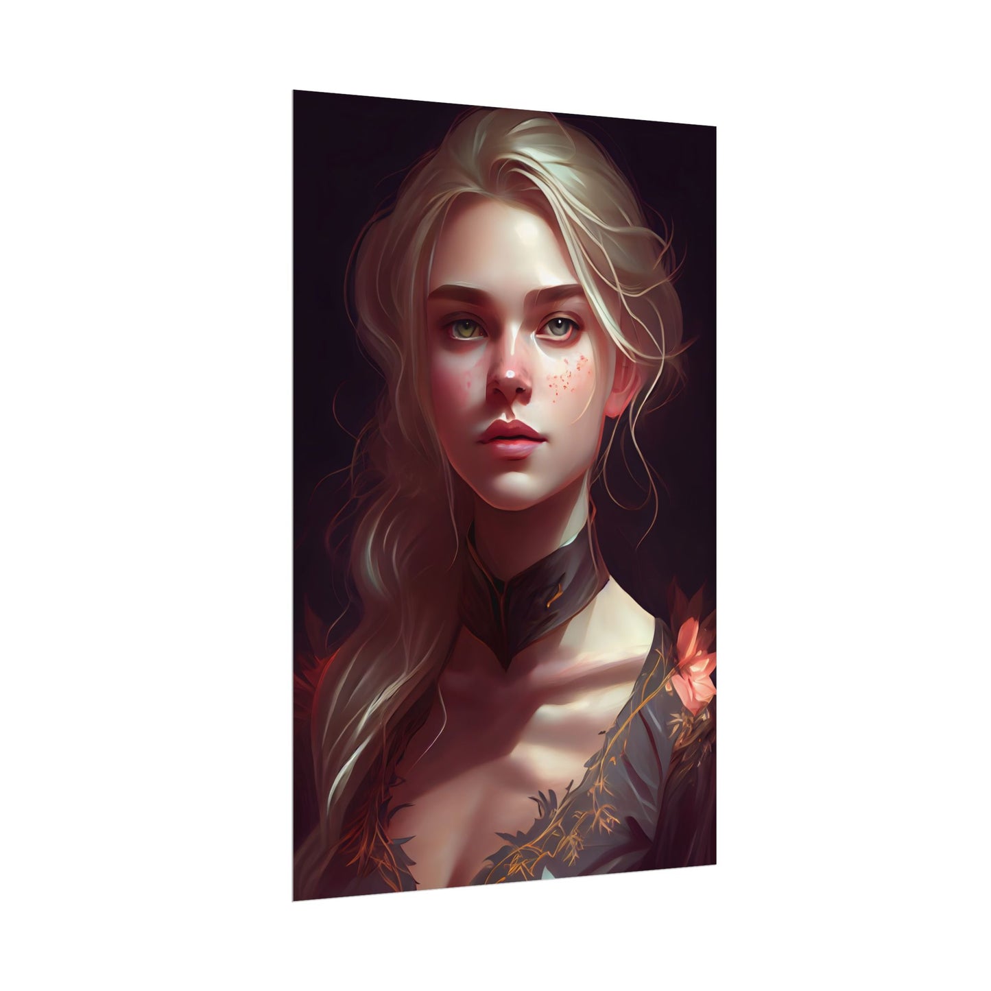 Astonishing Blonde Portrait: Artistic Beauty in Darkness - Poster
