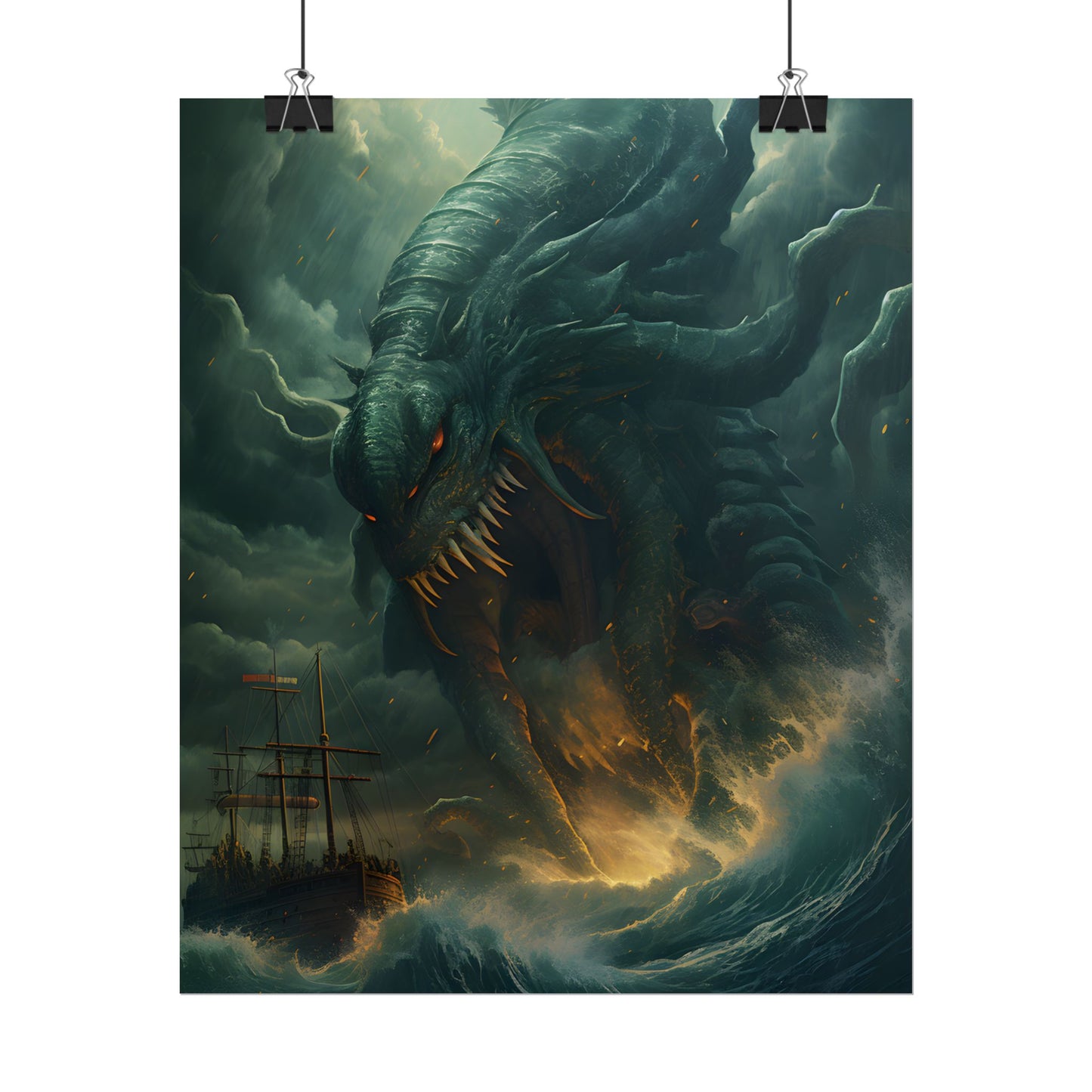 Ancient Sea Monsters: Mythical Marine Reptile Artwork - Poster