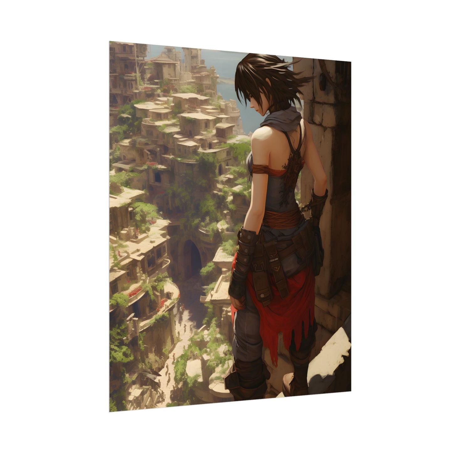 Vibrant Cityscape from Above: Dynamic Bird's Eye View - Poster