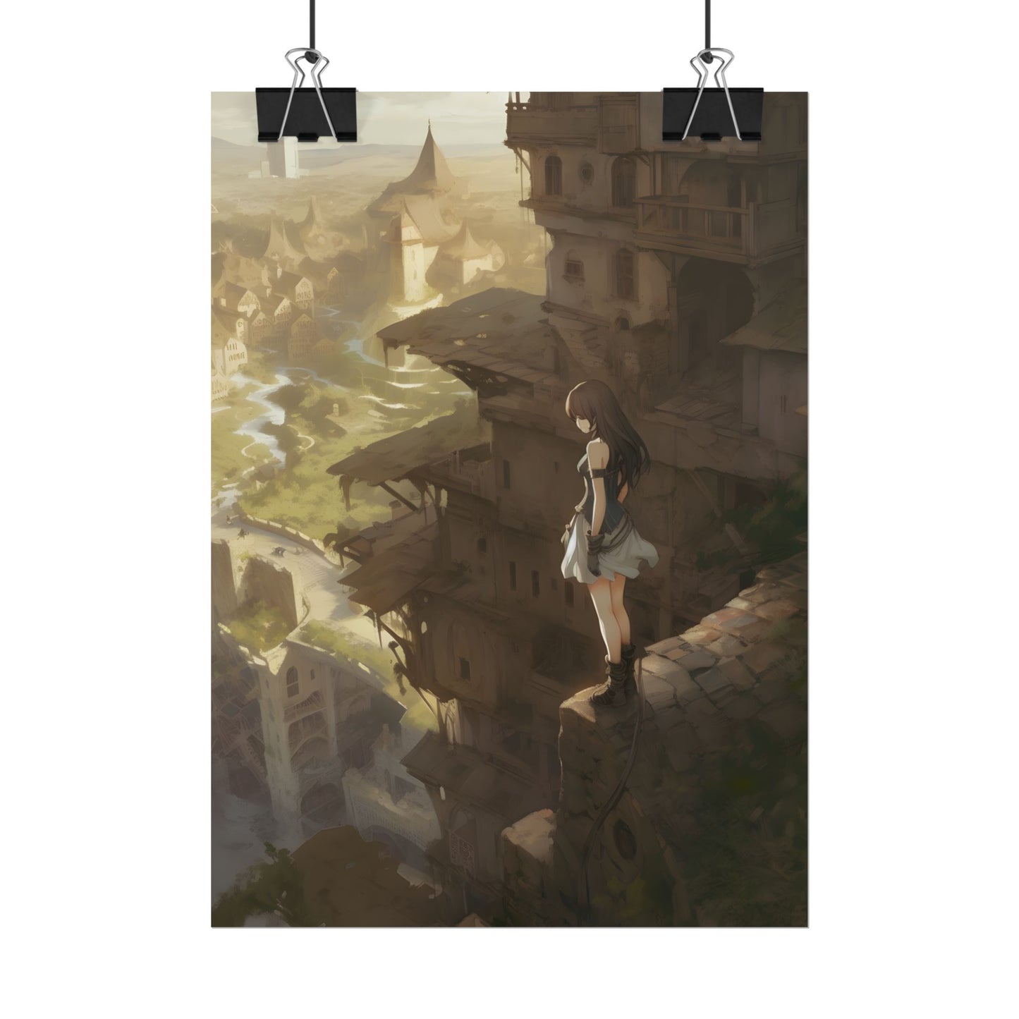 Anime Bird in Flight: Feathered Friend Soaring Through Air - Poster