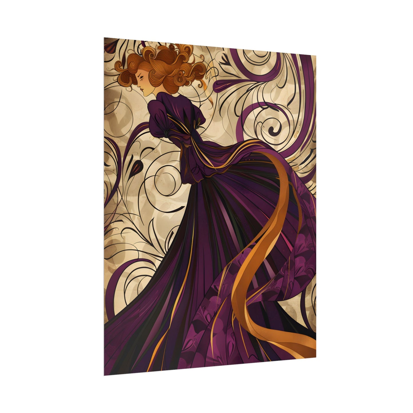Art Nouveau Masterpiece: Elegant Geometric Design - Poster