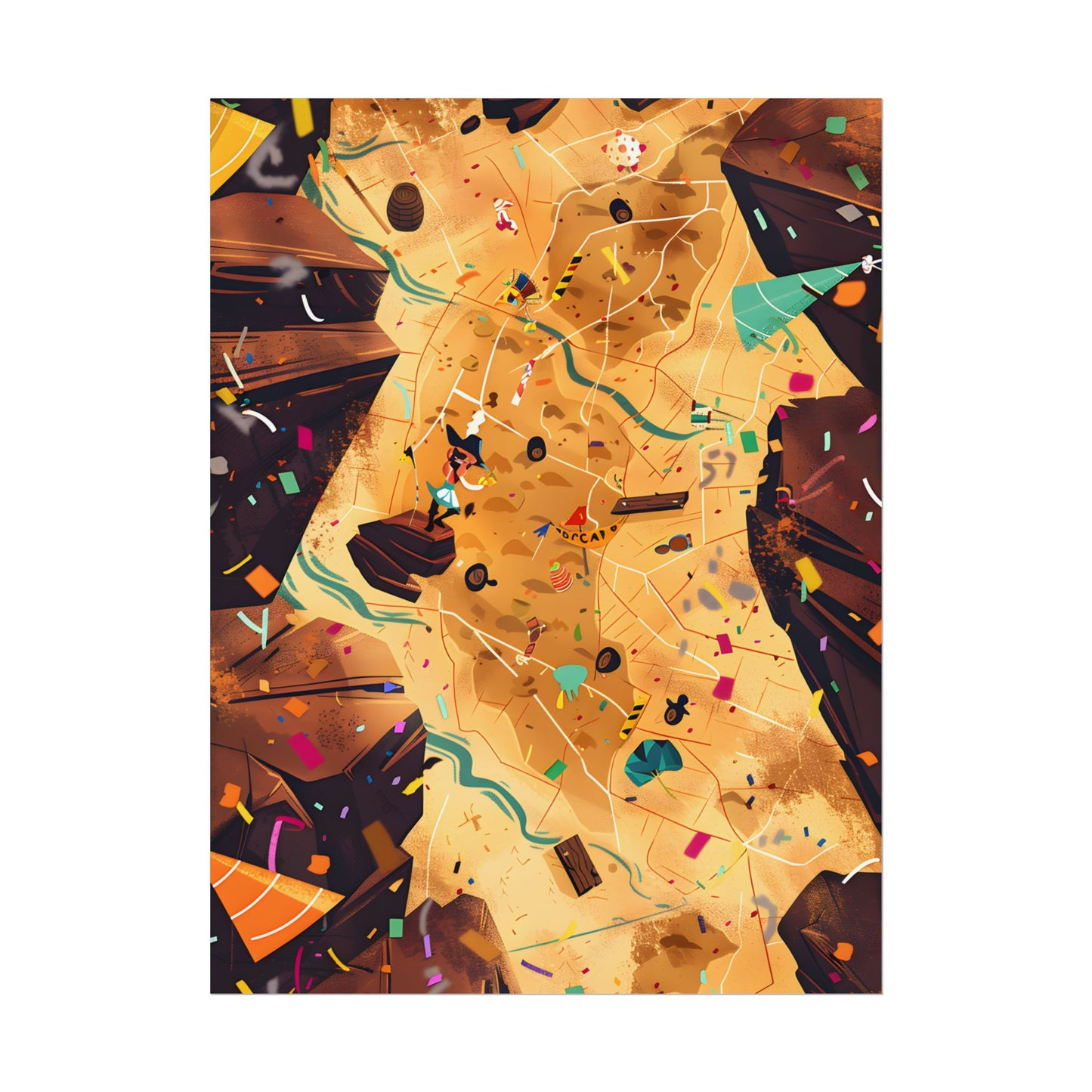 Whimsical Illustration: Classic Facial Features - Poster