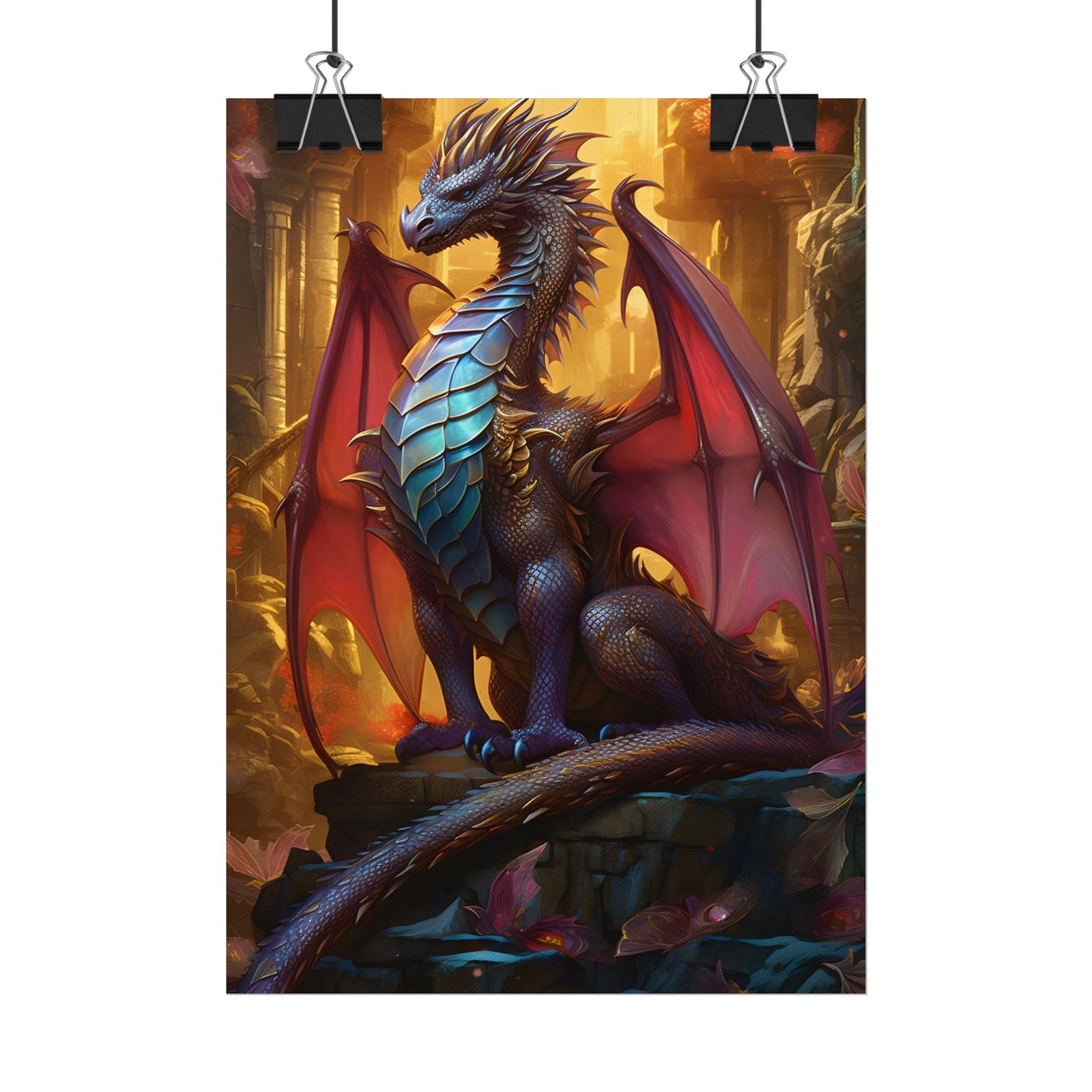 Ancient Dragon Guardian: Fantasy Artwork - Dragon Art - Poster