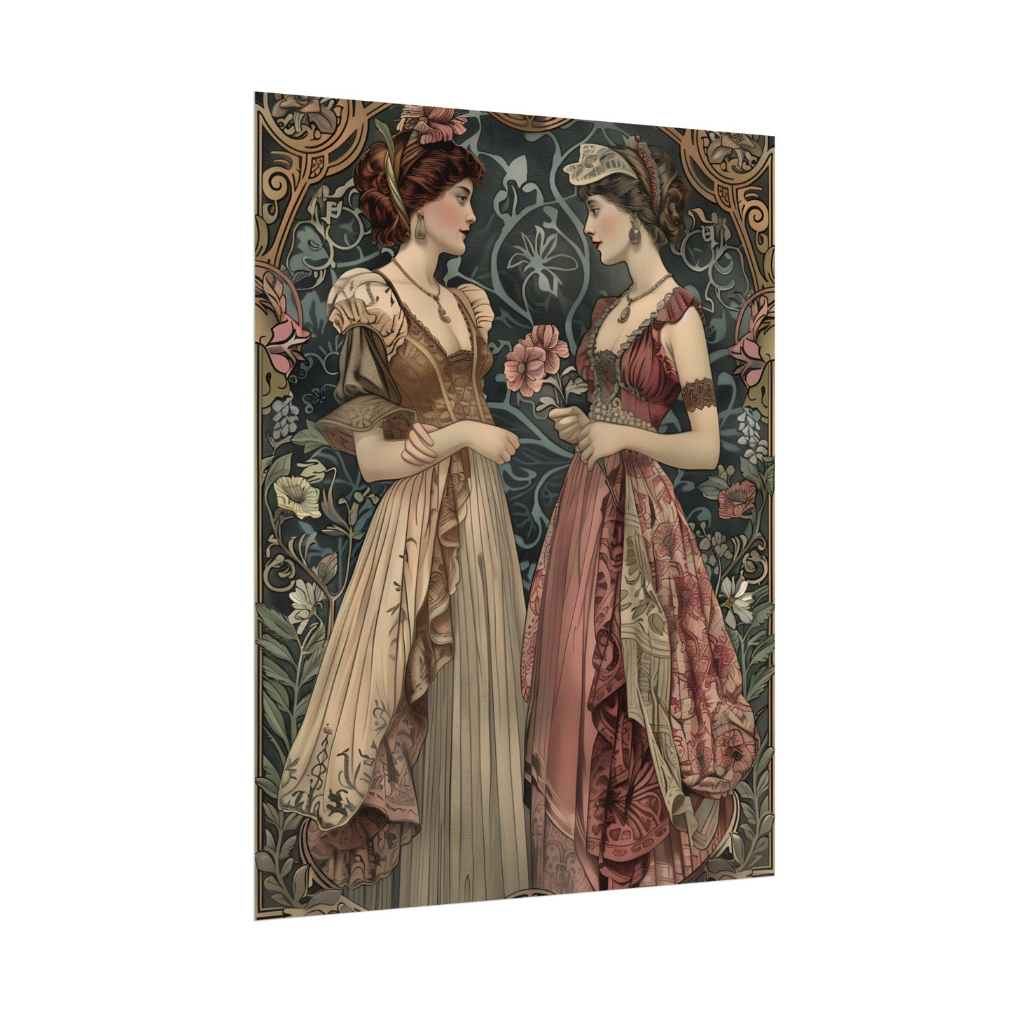 Women in Ornate Attire: Formal Primrose Ceremony - Poster