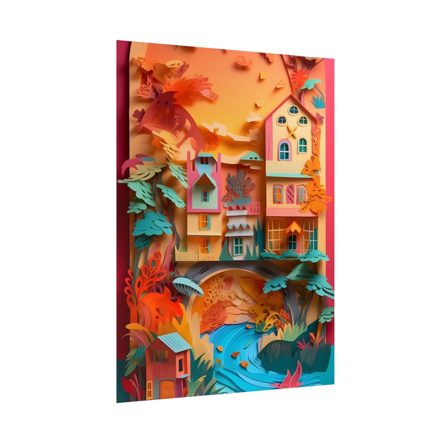Whimsical Paper Quilling Illusion: Realistic Photograph - Poster