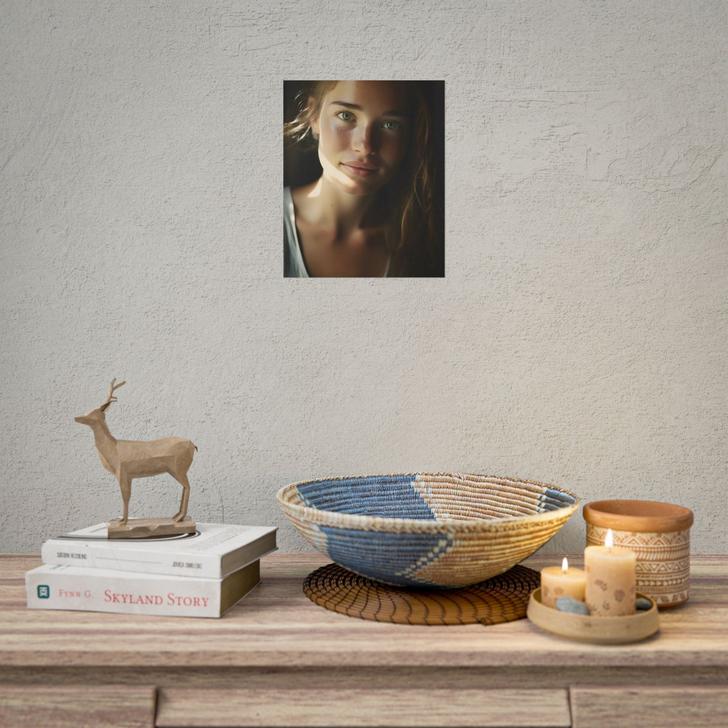 Grinning Woman: Close-Up Portrait with Joyful Expression - Poster