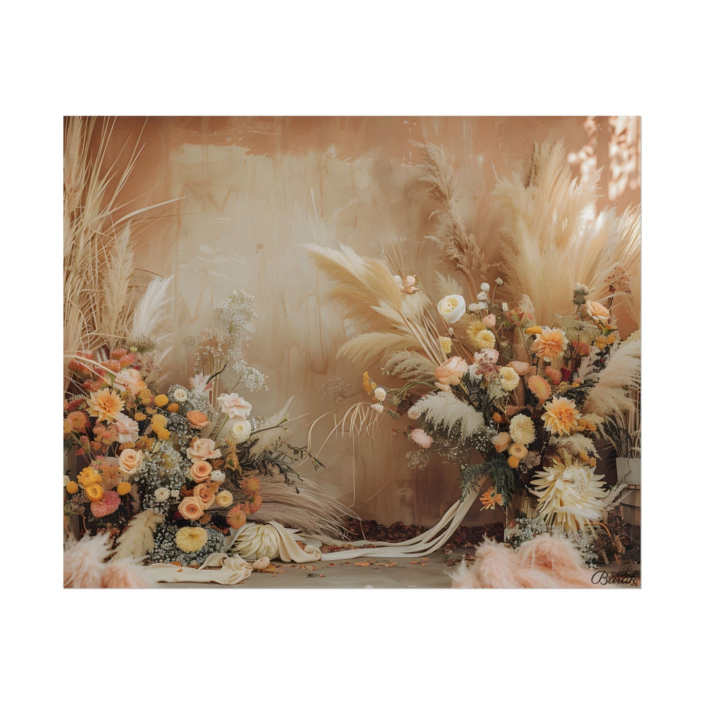 Whimsical Floral Pampas Find: Explore Calming Artwork - Poster