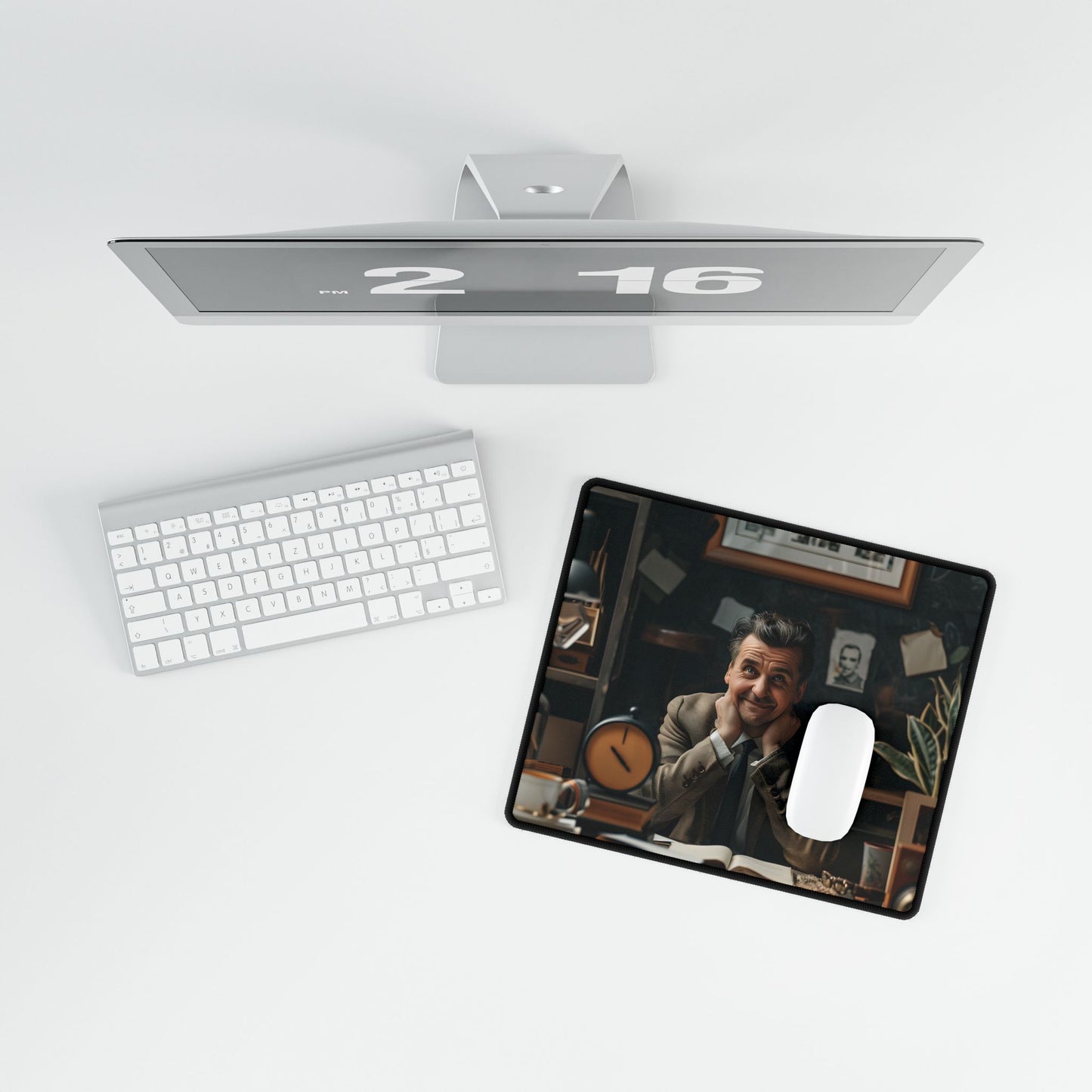 Reflective Moment: Self-Portrait Study - Desk Mat