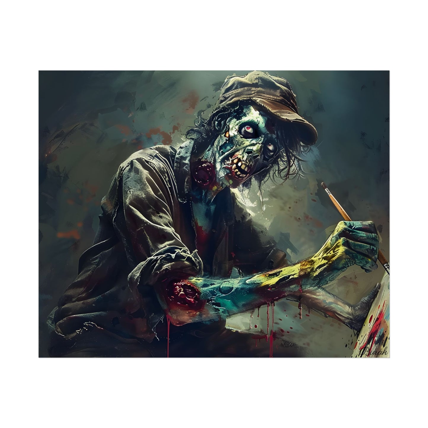 Zombie Horror Original Art: Original Artwork - Poster