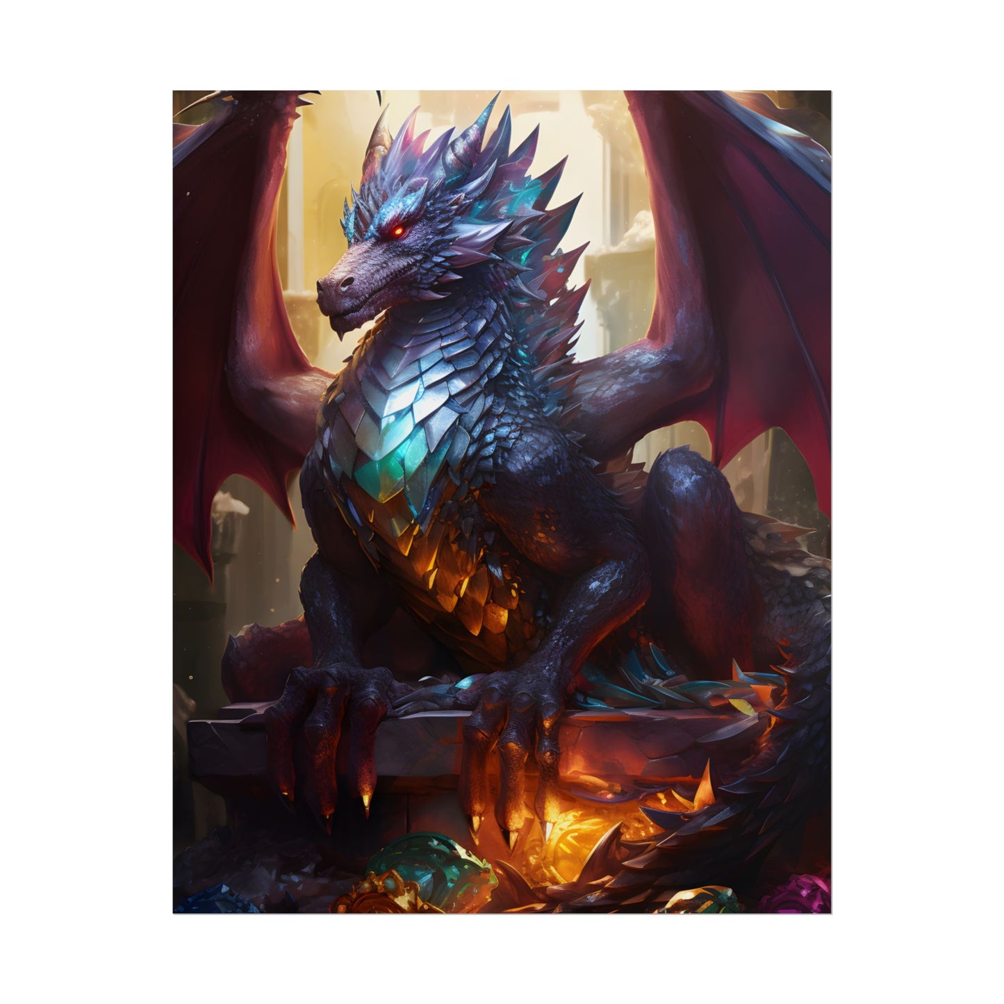 Ancient Dragon's Majestic Lair: Fantasy Guardians of Old - Poster