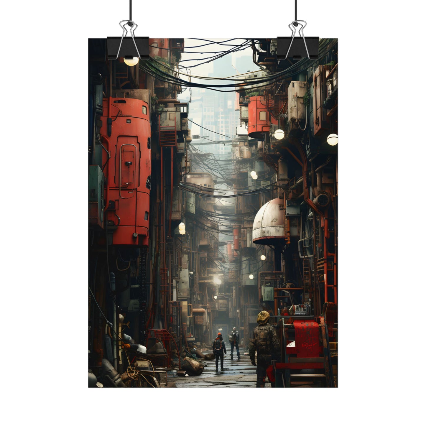 A New Era Unfolds: Post-Apocalyptic Steampunk Cityscape - Poster