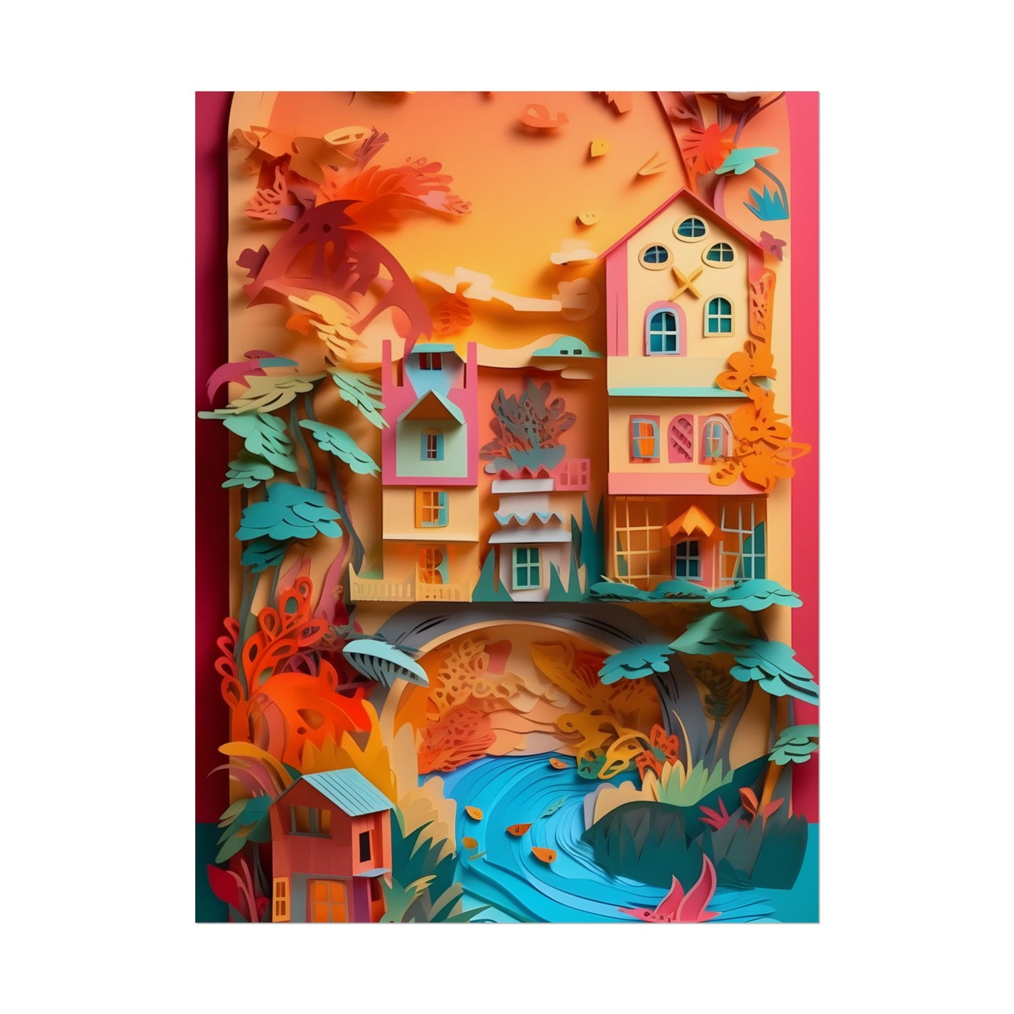 Whimsical Paper Quilling Illusion: Realistic Photograph - Poster