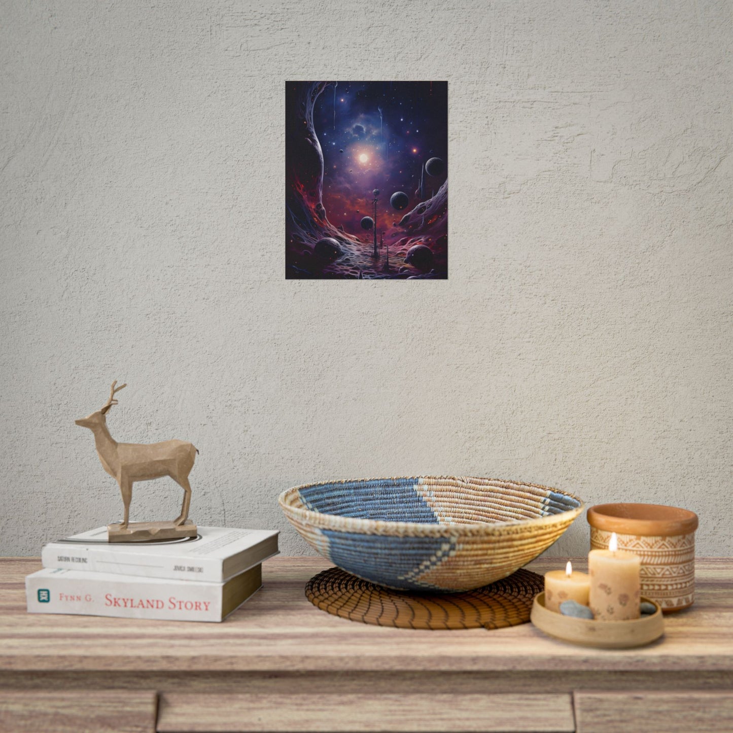 Cosmic Black Hole: Space Artwork with Planet Orbits - Poster