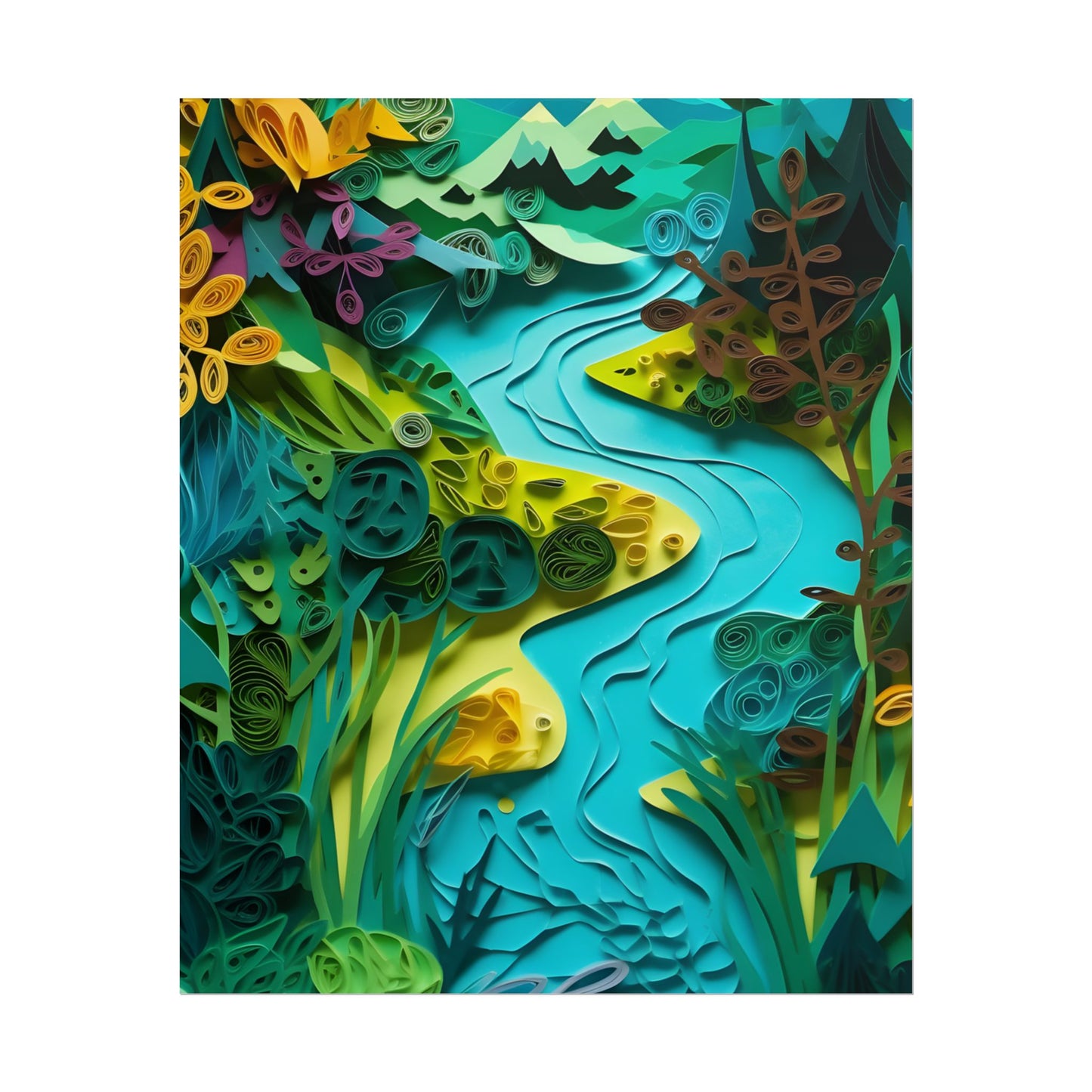 Vibrant American Landscapes: A Quilling Artwork - Poster