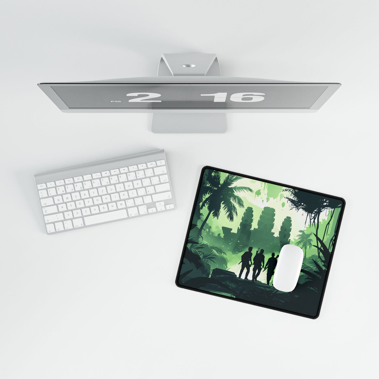 Young Adventurer: Minimalist Digital Portrait - Desk Mat
