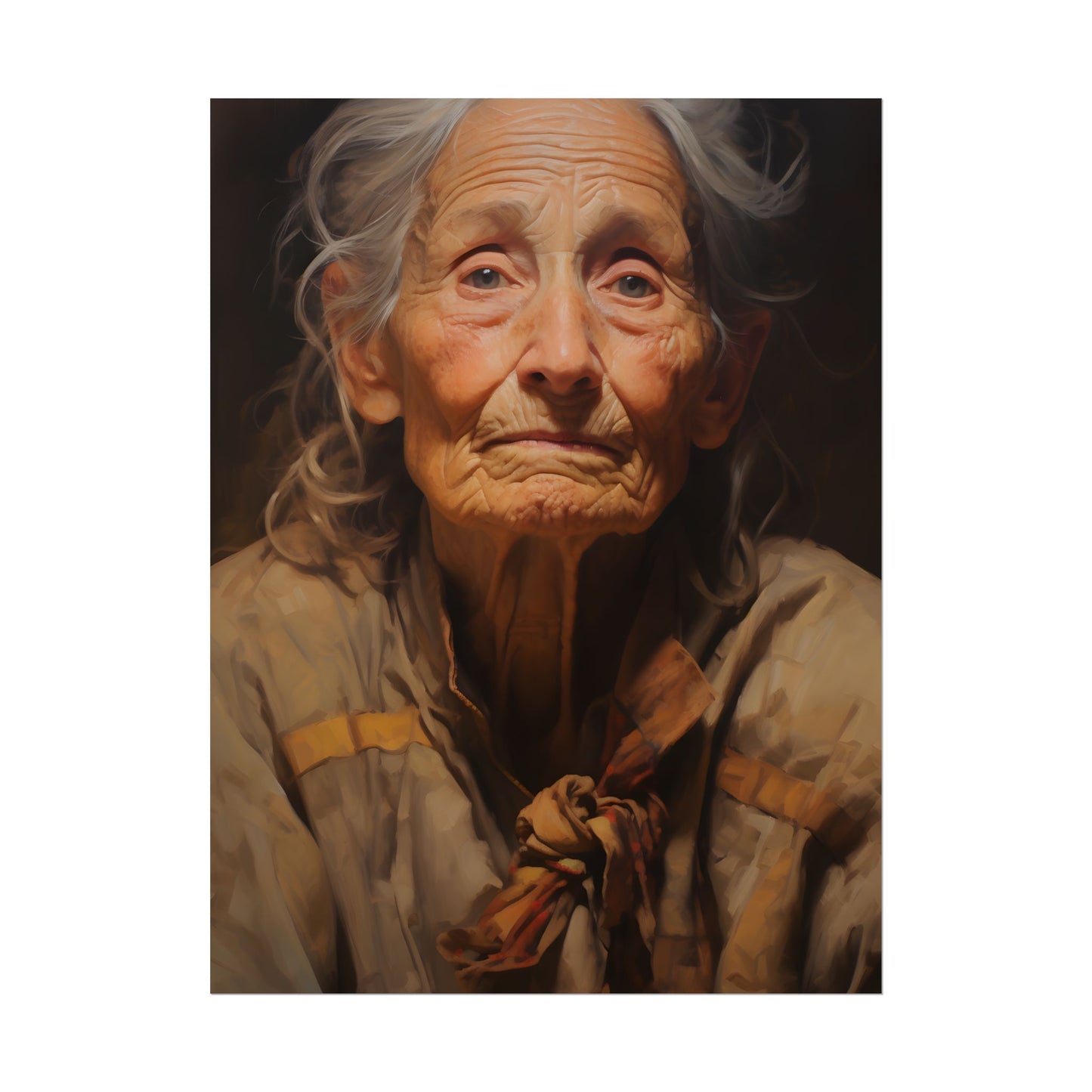 Wisdom of Age: Portrait of an Elderly Person - Poster