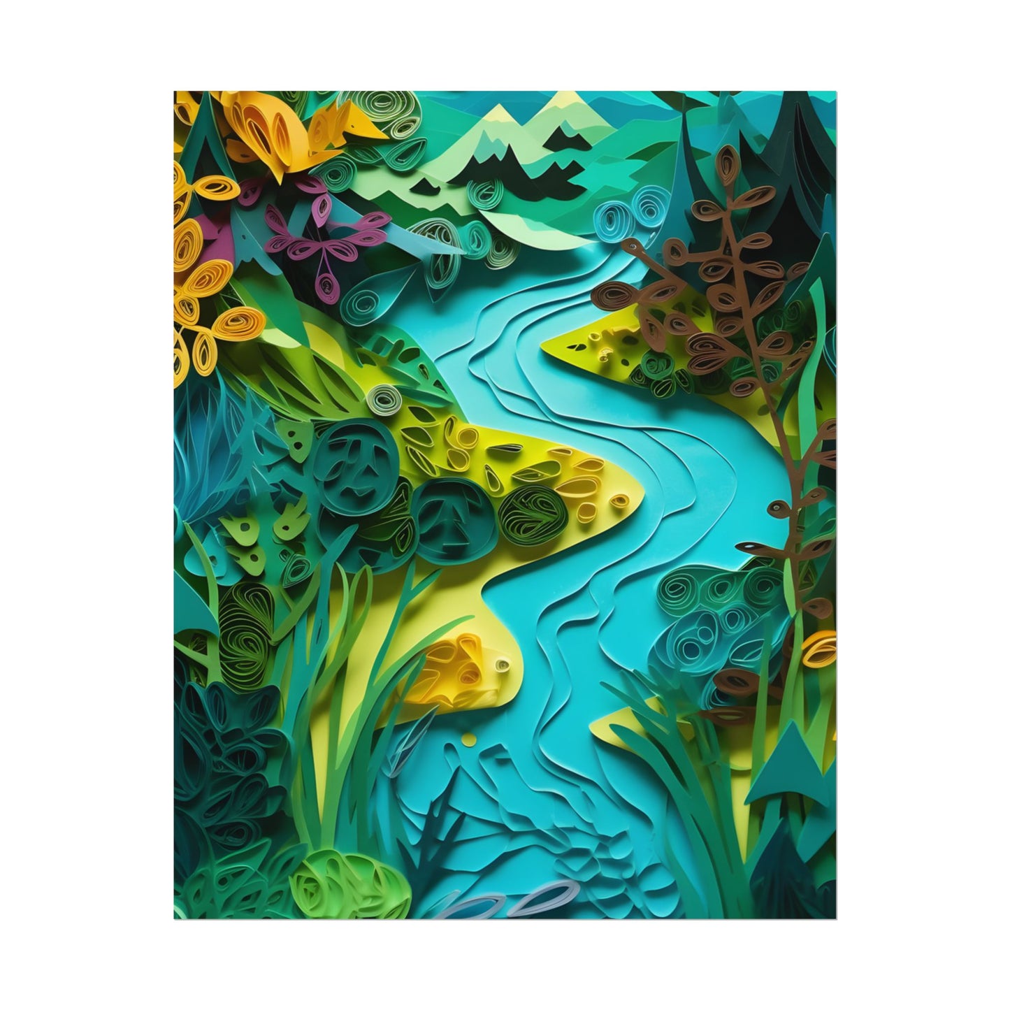 Vibrant American Landscapes: A Quilling Artwork - Poster