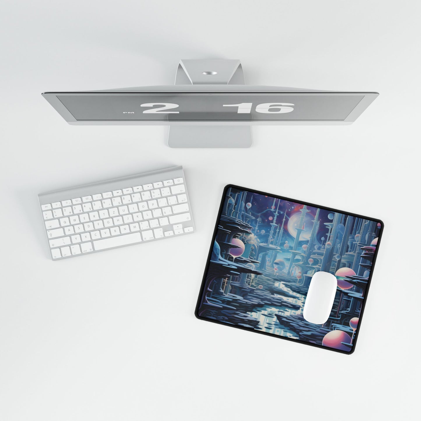 Celestial Art Gallery: Modern Architectural Design - Desk Mat
