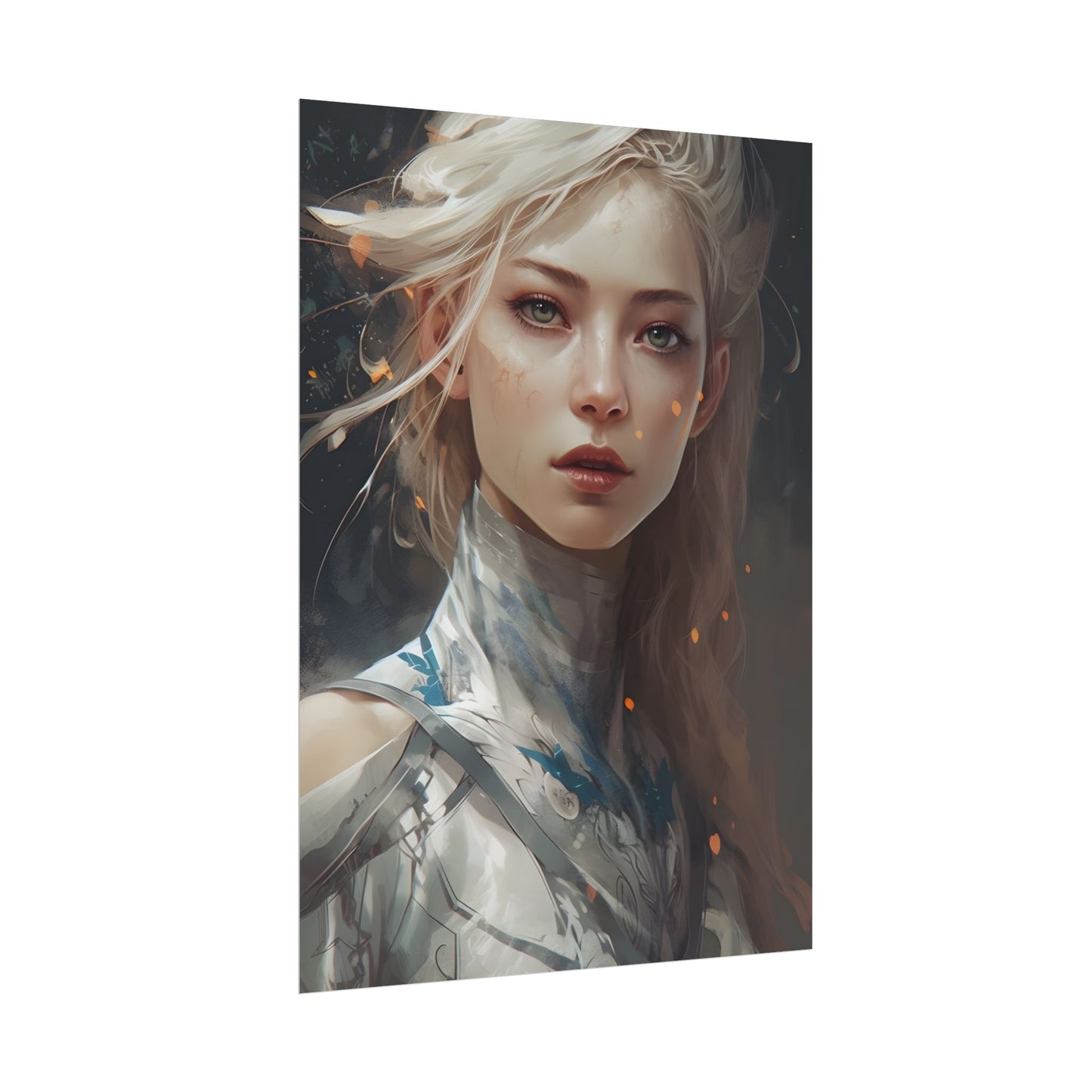Astonishing Blonde Portrait: Capturing Intensity in Art - Poster