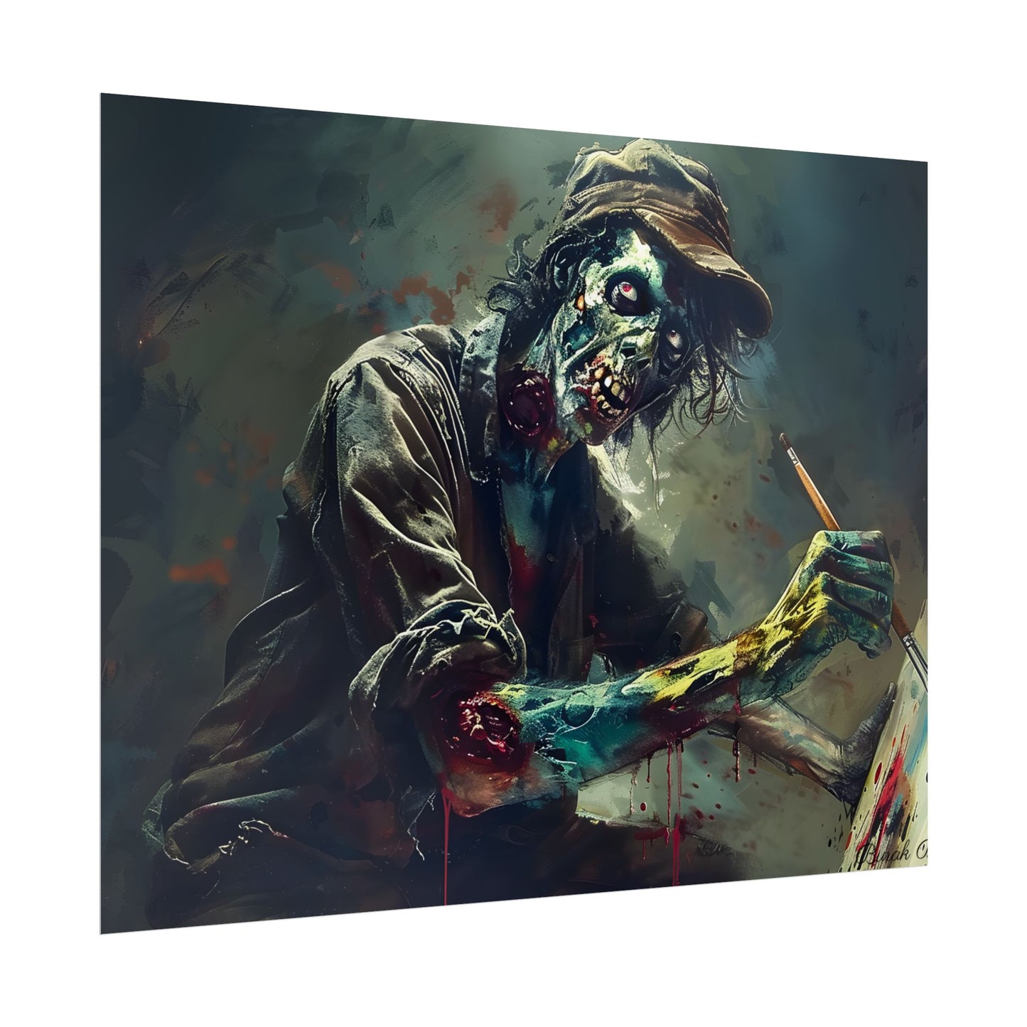 Zombie Horror Original Art: Original Artwork - Poster