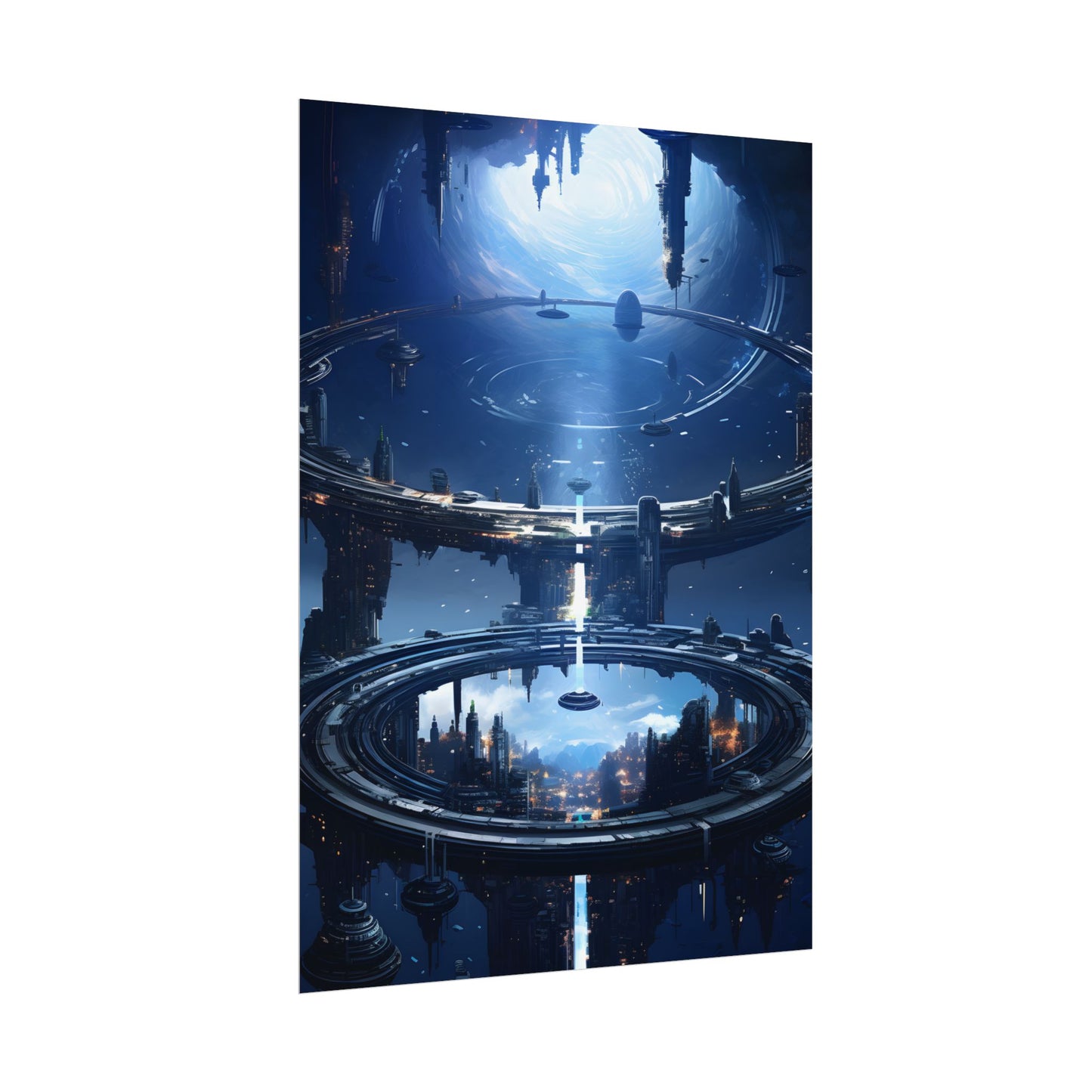 Aetherial Space Station: Massive, Futuristic Space Station in Orbit - Poster