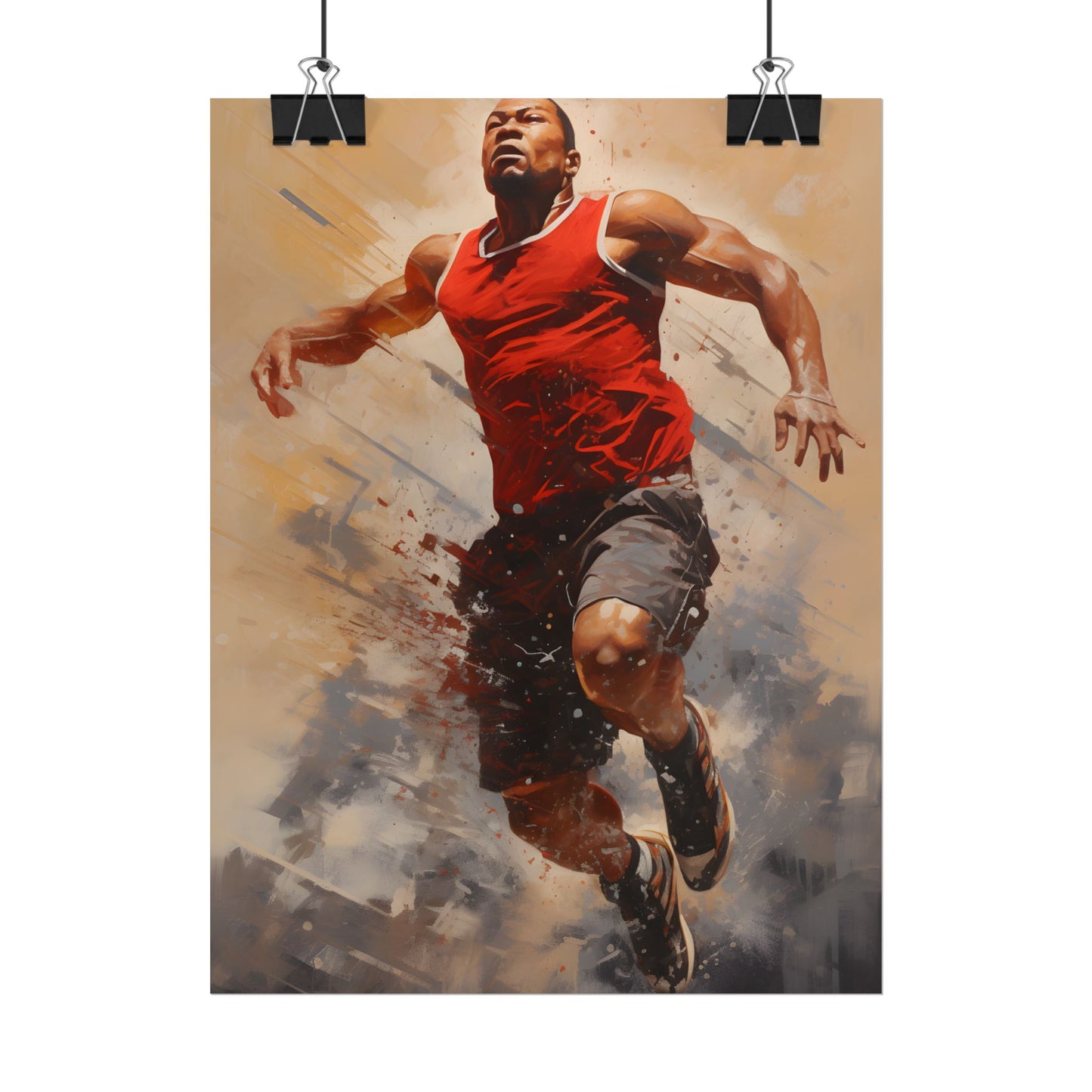 Passionate Athlete: Dedicated Sports Portrait - Poster