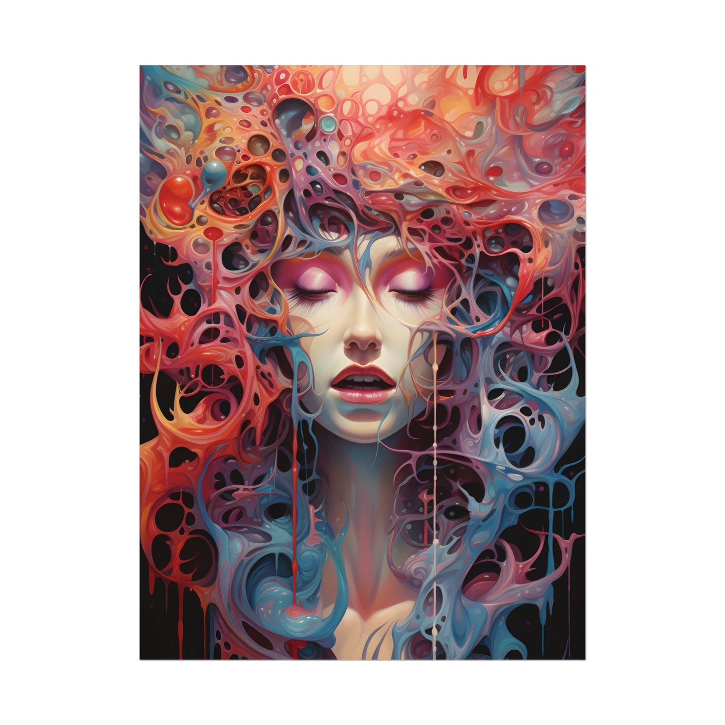 Tears in Reality: Surreal Portals Digital Art - Poster