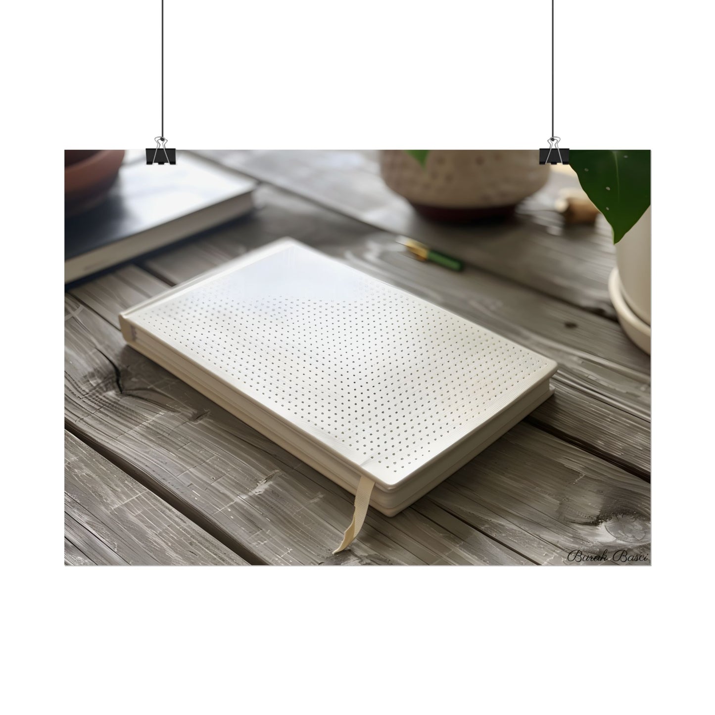 Minimalist Notebook: Embossed Dot Pattern Art - Poster