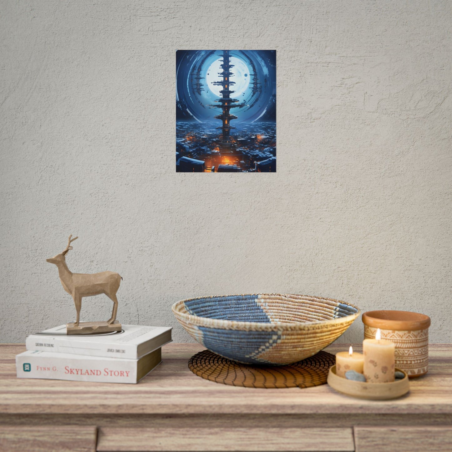 Aetherial Space Station: Low Earth Orbit Digital Art - Poster