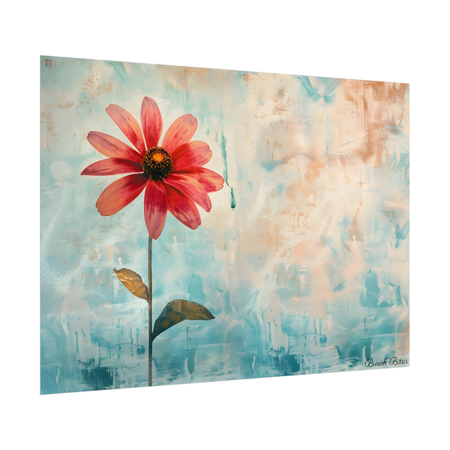 Blooming Growth: Whimsical Floral Art - Poster