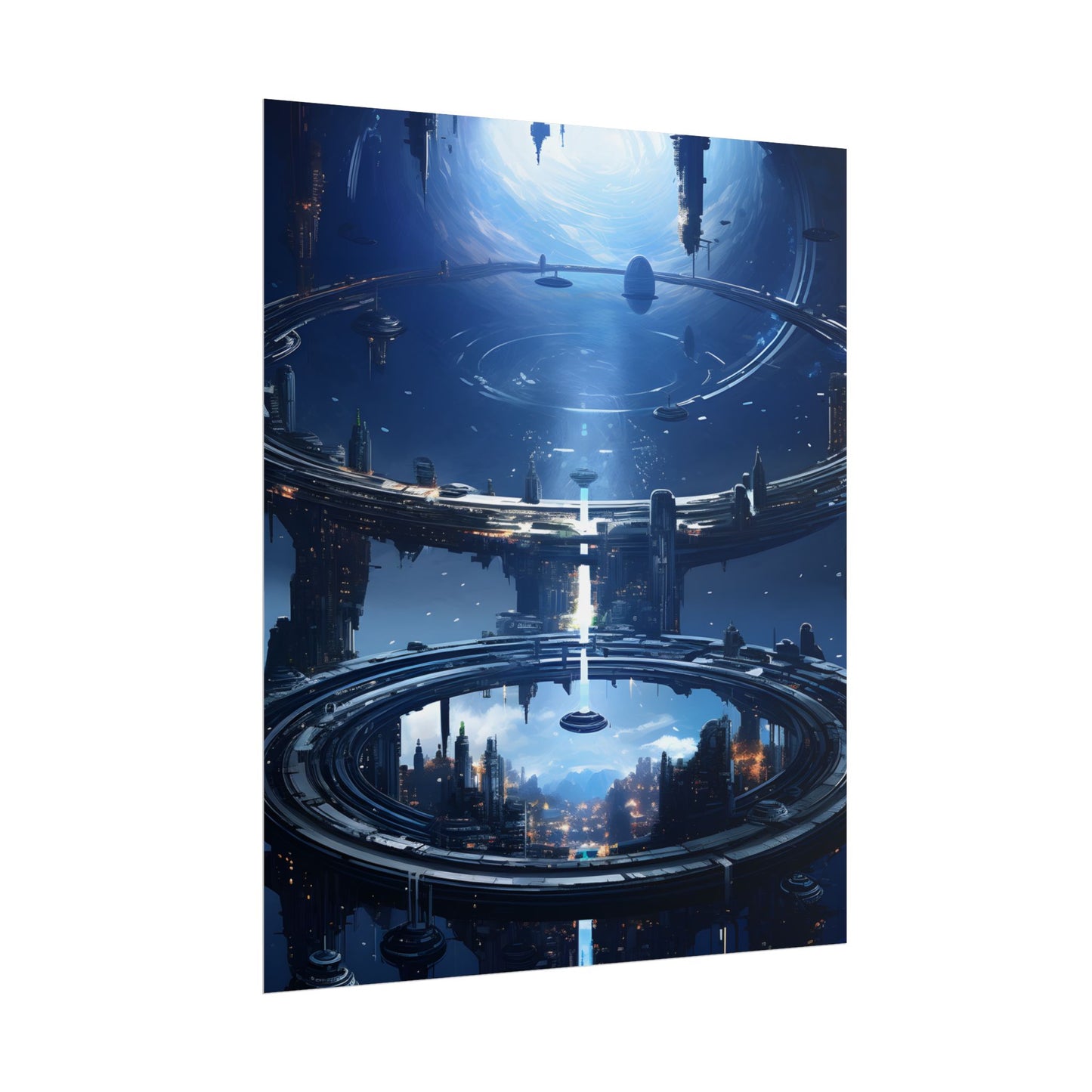 Aetherial Space Station: Massive, Futuristic Space Station in Orbit - Poster