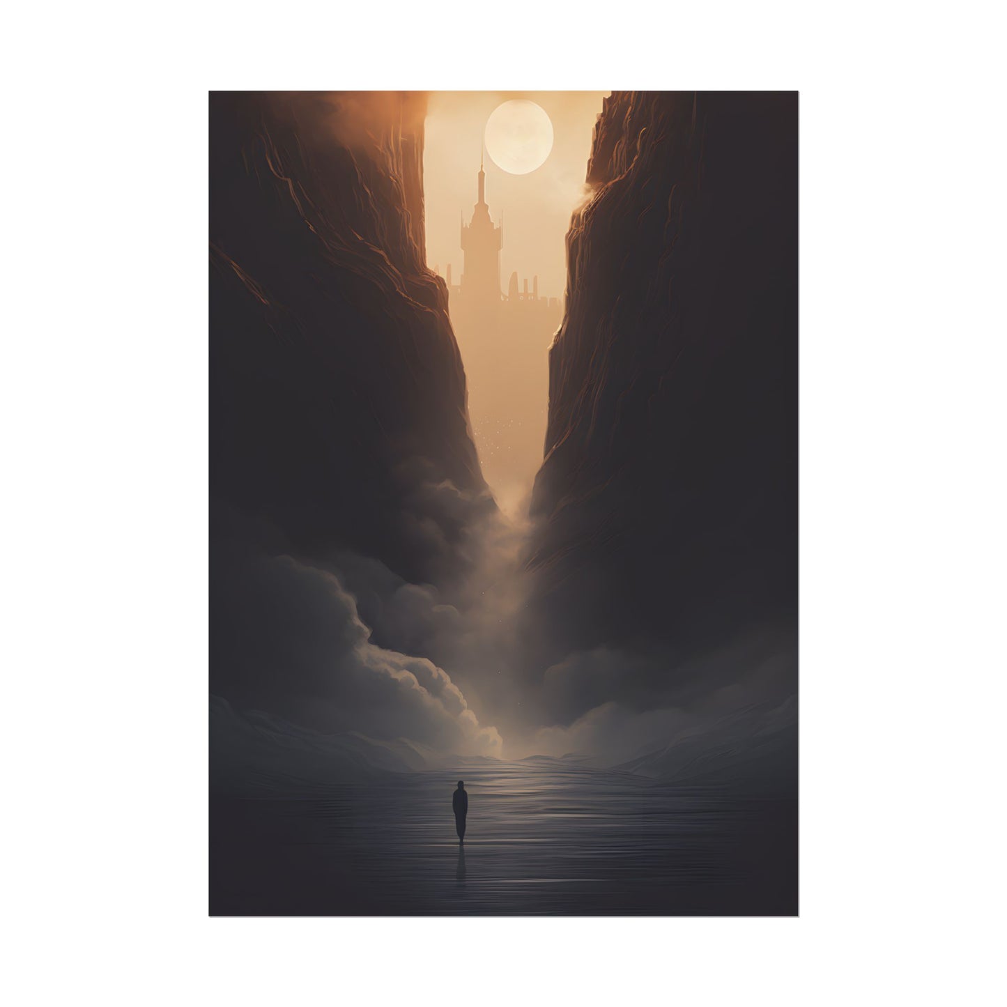 Textured Light Circle: Photographic Art Study - Poster